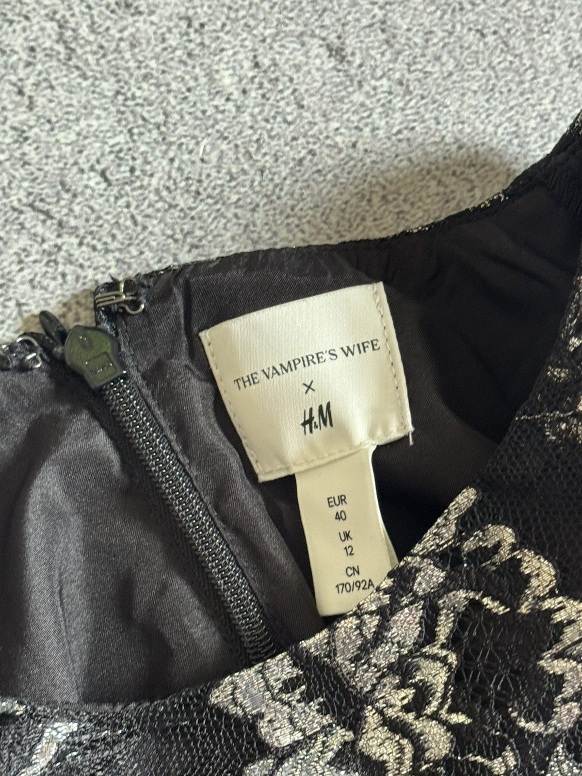 The Vampire's Wife THE VAMPIRE'S WIFE H&M silver black metallic lace dress Size M / US 6-8 / IT 42-44 - 5 Thumbnail