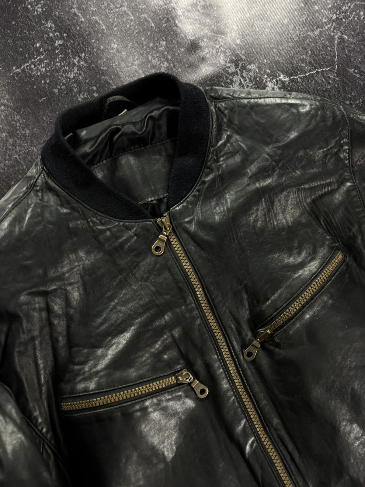 Vintage Vintage Boxy leather Bomber jacket Size US L / EU 52-54 / 3 - 6 Thumbnail