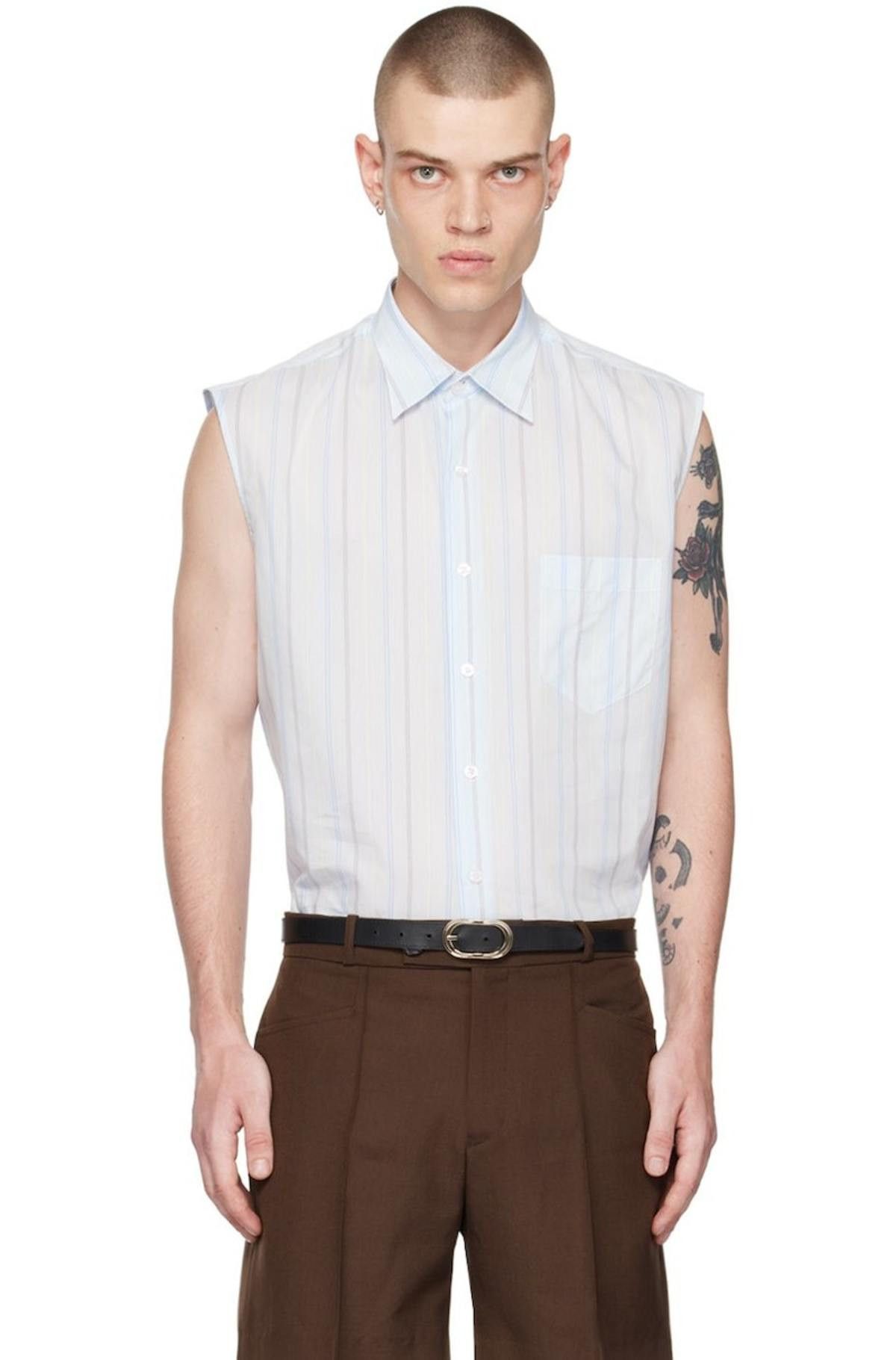 Ernest W. Baker BNWT SS23 ERNEST W. BAKER STRIPED SLEEVELESS SHIRT 46 Size US S / EU 44-46 / 1 - 11 Thumbnail