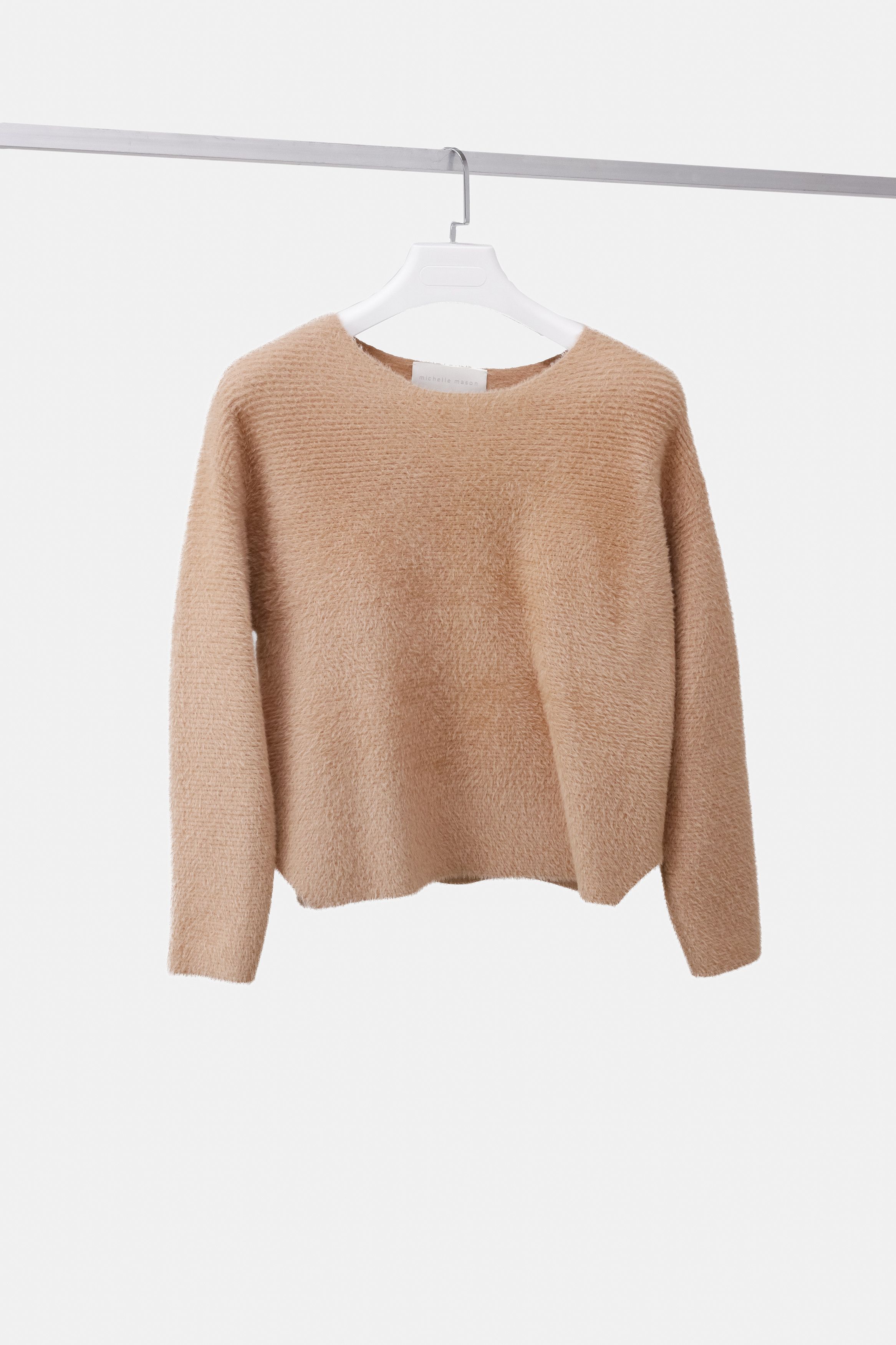 image of Designer Michelle Mason Peach Fuzzy Sweater, Women's (Size Small)