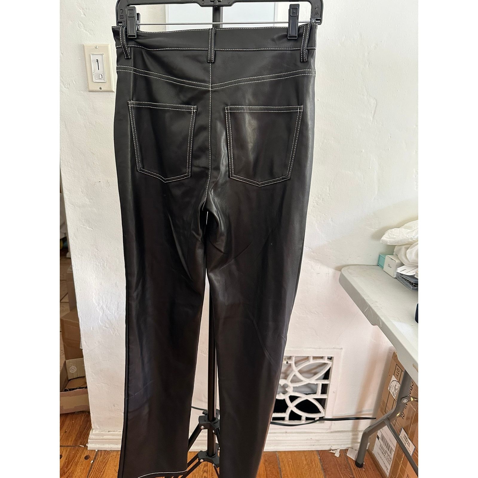 Staud STAUD Elliot Faux Leather Pants Black 4 Size 27" / US 4 / IT 40 - 2 Thumbnail