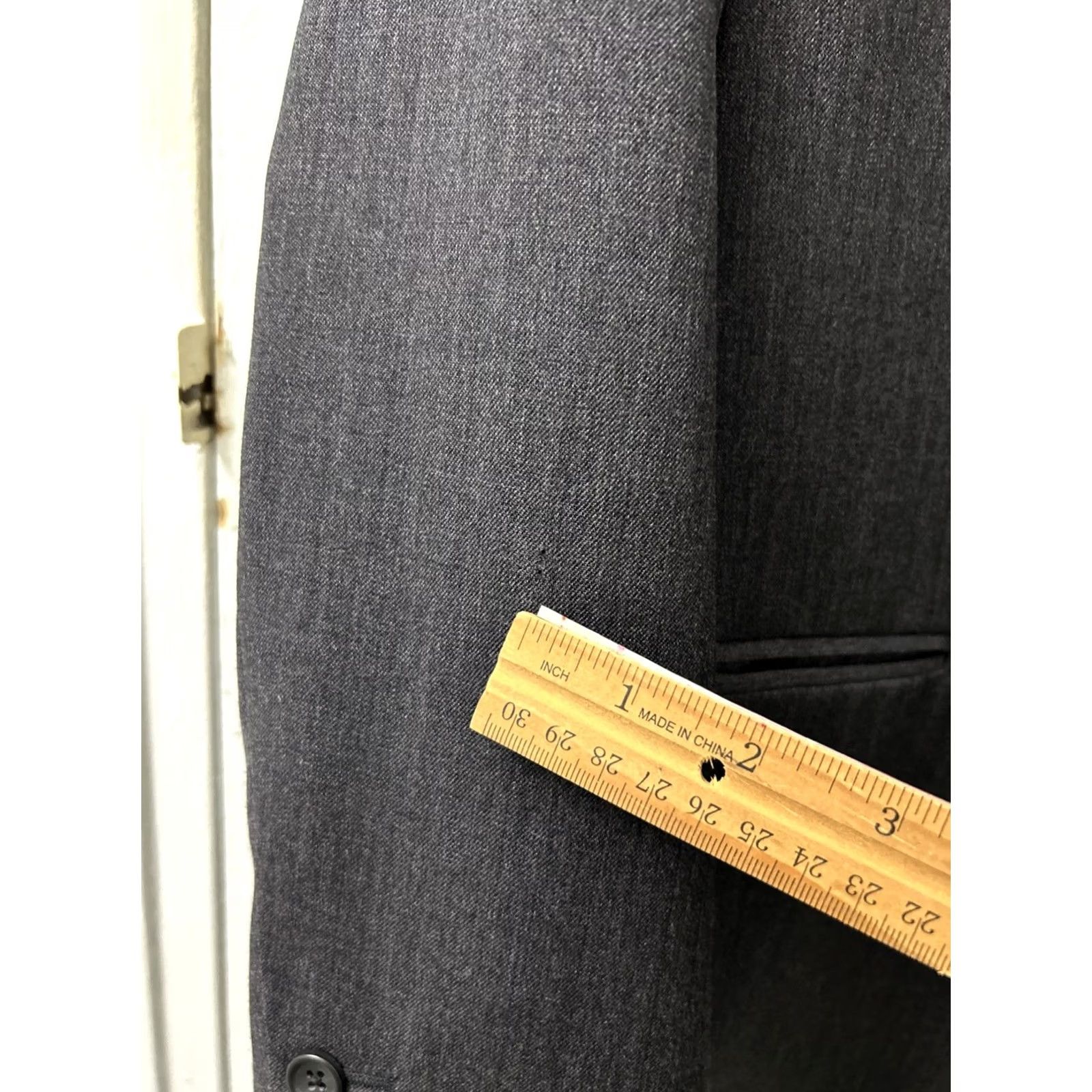 Banana Republic Banana Republic Blazer Mens 40S Gray Wool 3-Button Regular Fit Jacket/Coat Short Length Size 40R - 5 Thumbnail