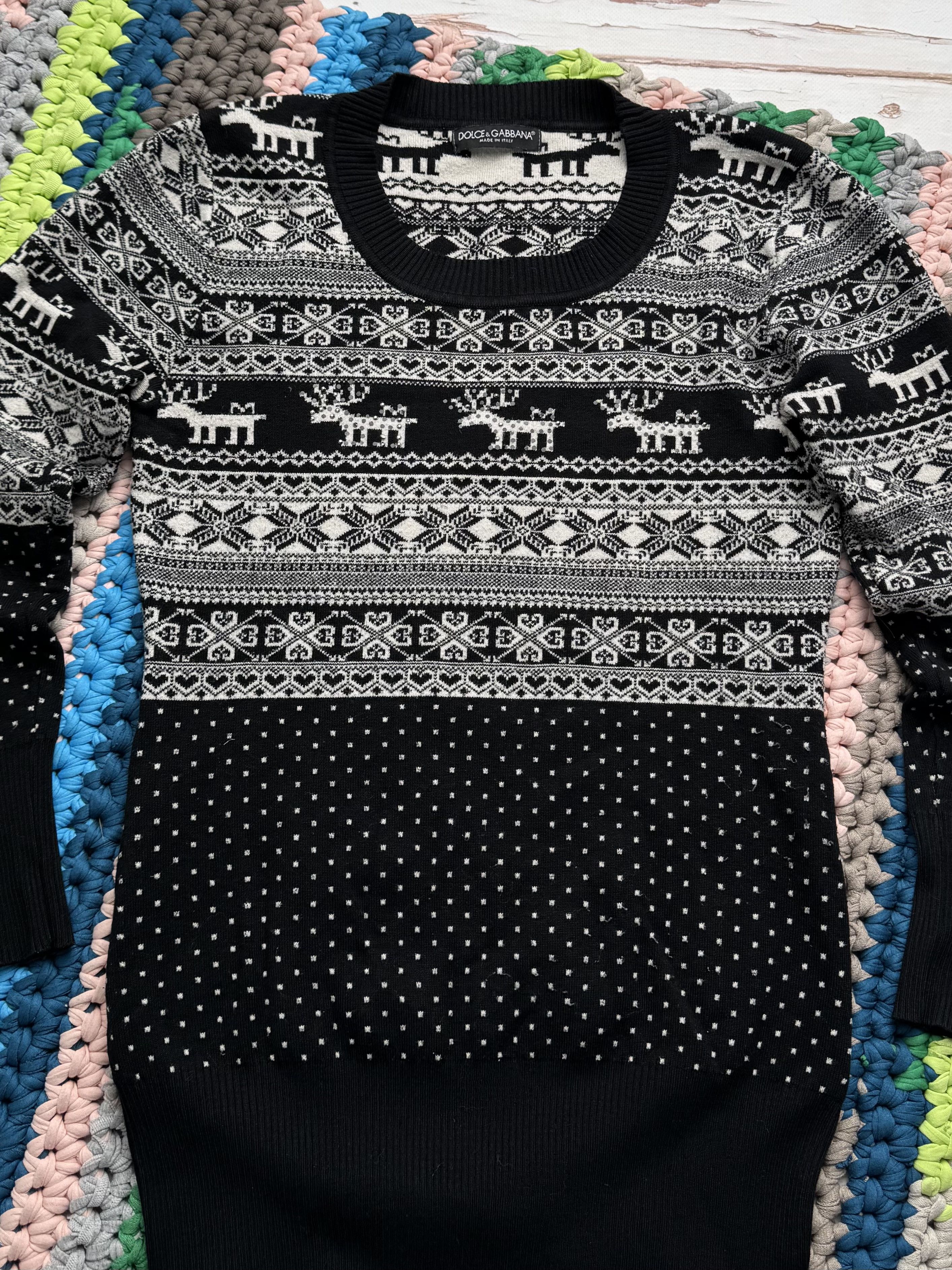 Dolce & Gabbana Vintage Dolce & Gabbana Sweater Dress Nordic Knit Mini Dress Size S / US 4 / IT 40 - 2 Thumbnail