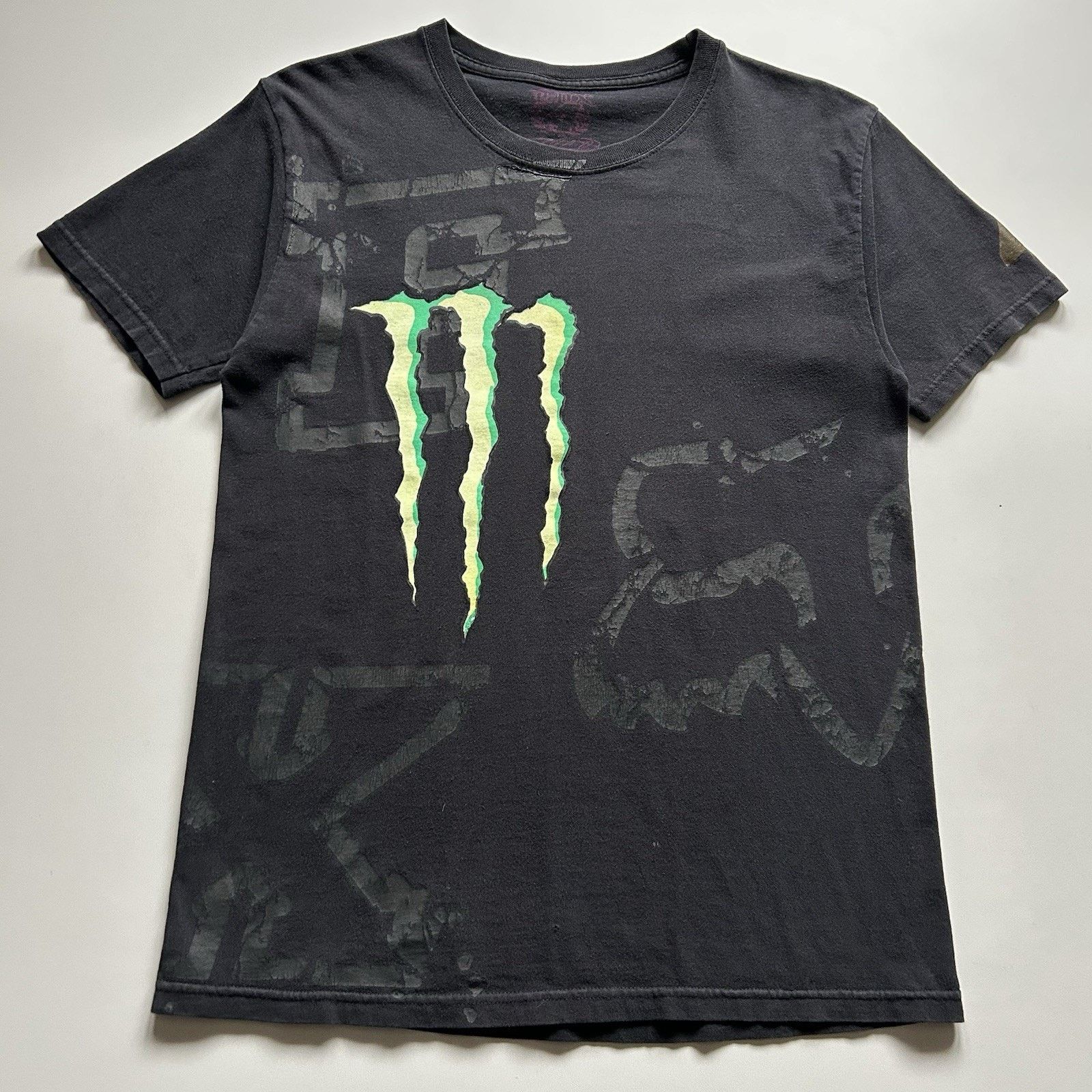 Fox Racing × Vintage Vintage Y2K Fox Racing Monster Energy T-Shirt Medium Faded Size US M / EU 48-50 / 2 - 1 Thumbnail