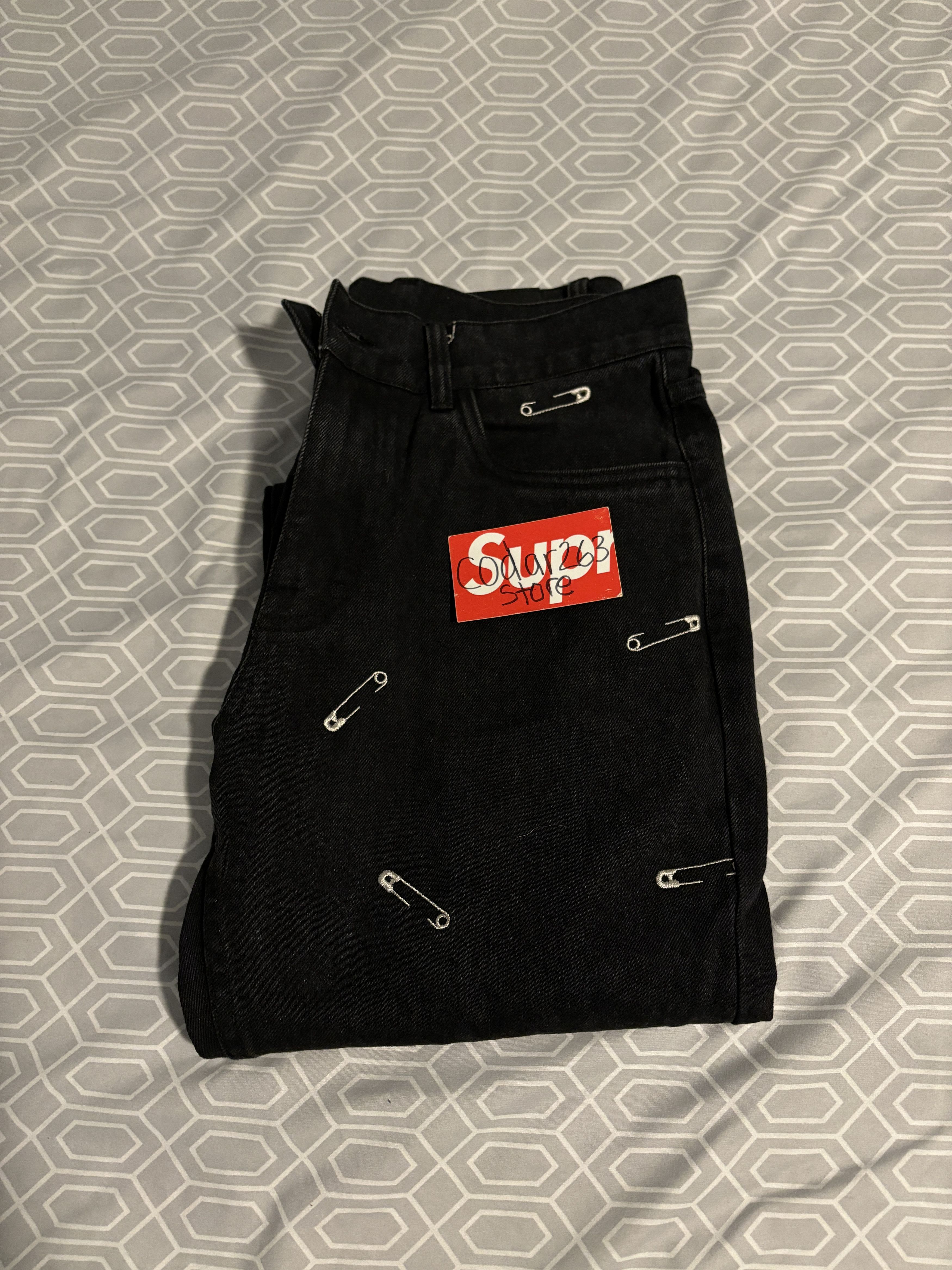 Pleasures Safety Pin 5 Pocket Denim - Pleasures Black Jeans Size US 30 / EU 46 - 5 Thumbnail