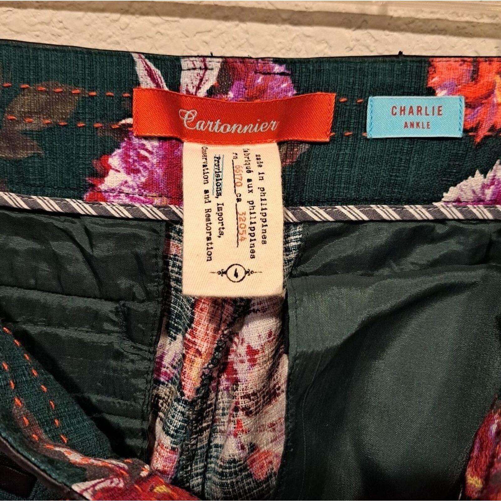 Anthropologie Anthropologie Cartonnier floral Charlie ankle trousers, sz 4 Size 27" / US 4 / IT 40 - 6 Thumbnail