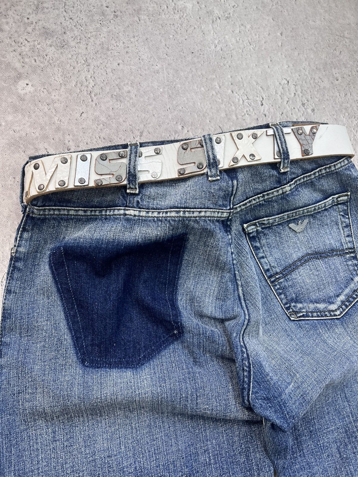 Armani × If Six Was Nine × Japanese Brand ARMANI LGB STYLE cargo Japanese Distressed Jeans 2000s Size US 34 / EU 50 - 13 Thumbnail
