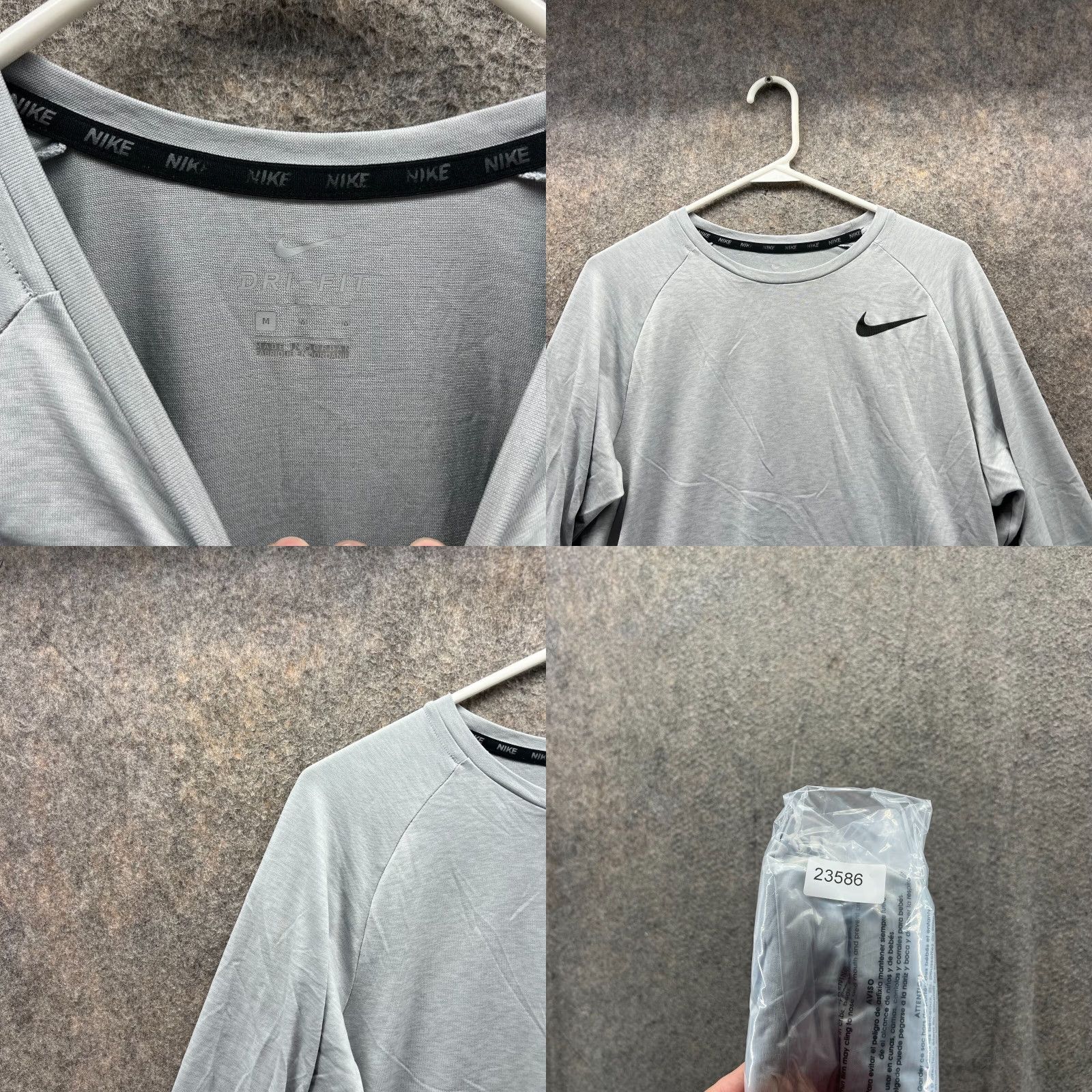 Nike Nike Shirt Women Medium Gray 3/4 Sleeve Dri Fit Training Running Swoosh Vintage Mens Womens Size M / US 6-8 / IT 42-44 - 8 Thumbnail