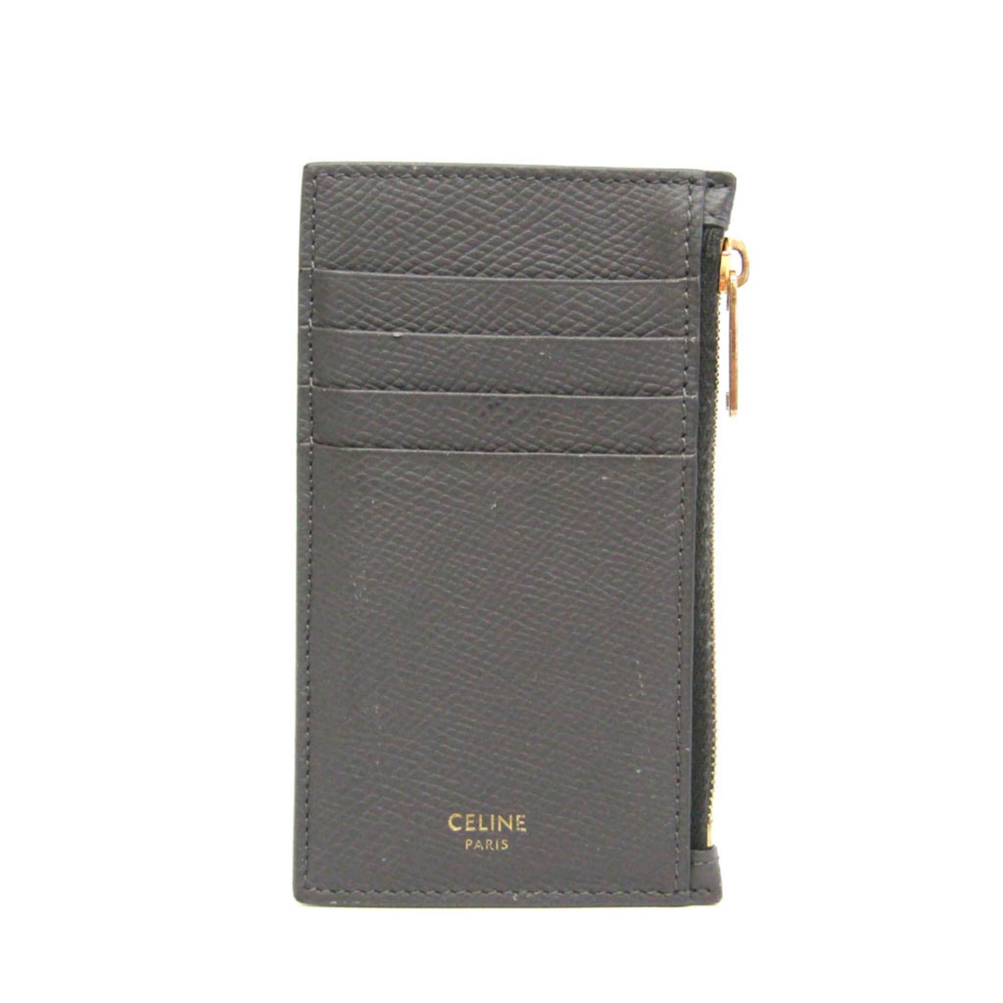 Celine Celine Zipped Compact Card Holder 10B683BEL Leather Card Case Gray Size ONE SIZE - 1 Thumbnail
