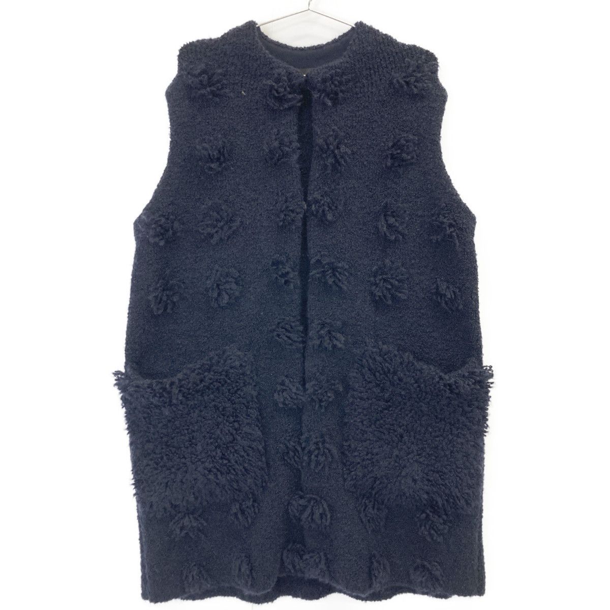 Other Drawer 7G Milano Wool Mohair Fringe Vest Others Tops 6515-299-0541 DUTY FREE for USA