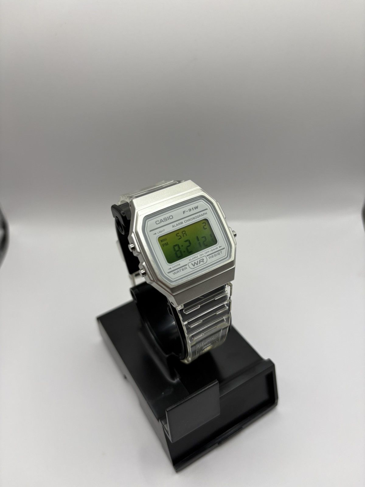 Casio Custom Clear Casio F91w Green Fading Face Size ONE SIZE - 2 Thumbnail