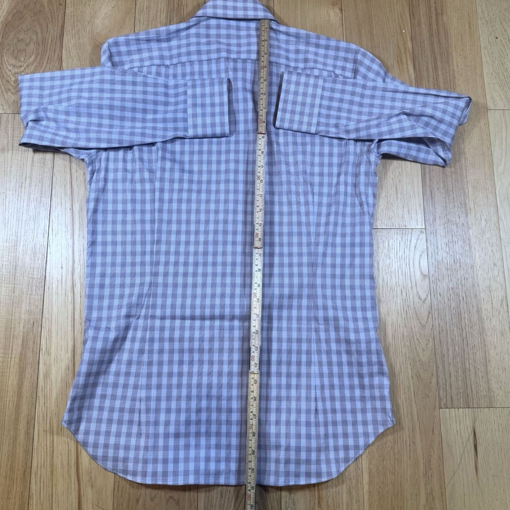 Vintage Bonobos Shirt Mens 15.5 33 Stretch Slim Fit Long Sleeve Blue Plaid Button-Up Size US L / EU 52-54 / 3 - 6 Thumbnail