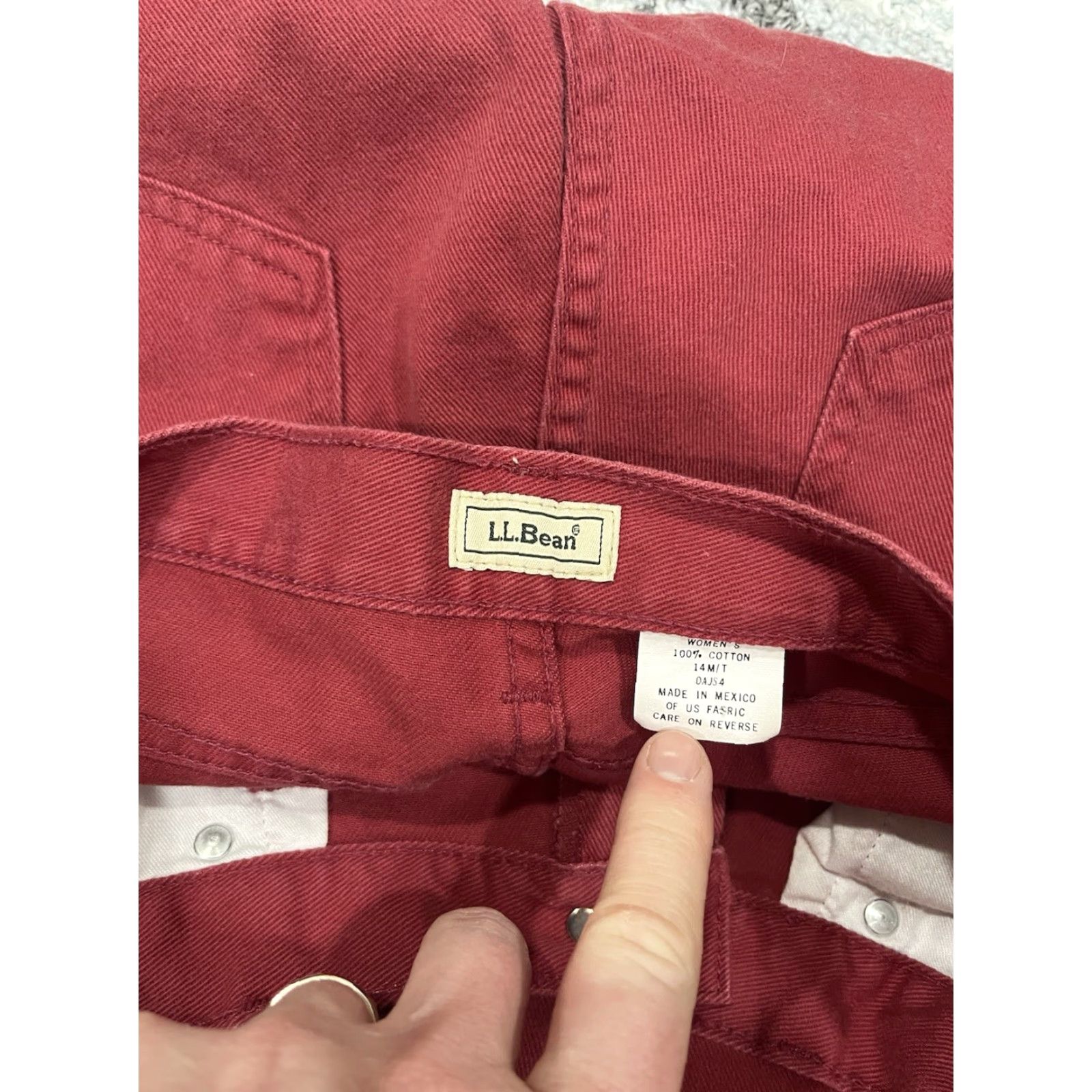 Vintage L.L. Bean Pants Womens Size 14 Straight Leg Chino Pockets Red Shirt? Size 36" / US 14 / IT 50 - 4 Thumbnail