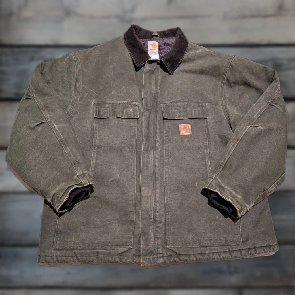 Carhartt Carhartt Jacket Men’s 2XL Moss Green Distressed Quilt Lined Coat C26 MOS Work Jacket 2XL Mens Green Moss US Made N/A Size US XXL / EU 58 / 5 - 1 Thumbnail