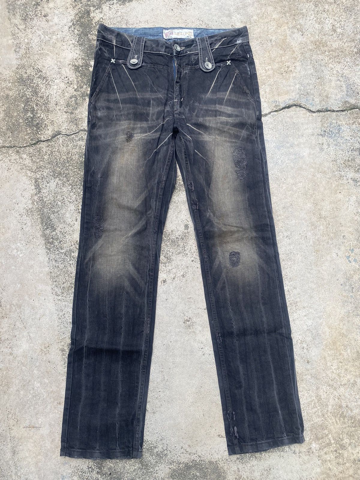 If Six Was Nine × Japanese Brand Red Pepper Faded Clawmark Boro Straight cut Jeans Size US 32 / EU 48 - 1 Thumbnail
