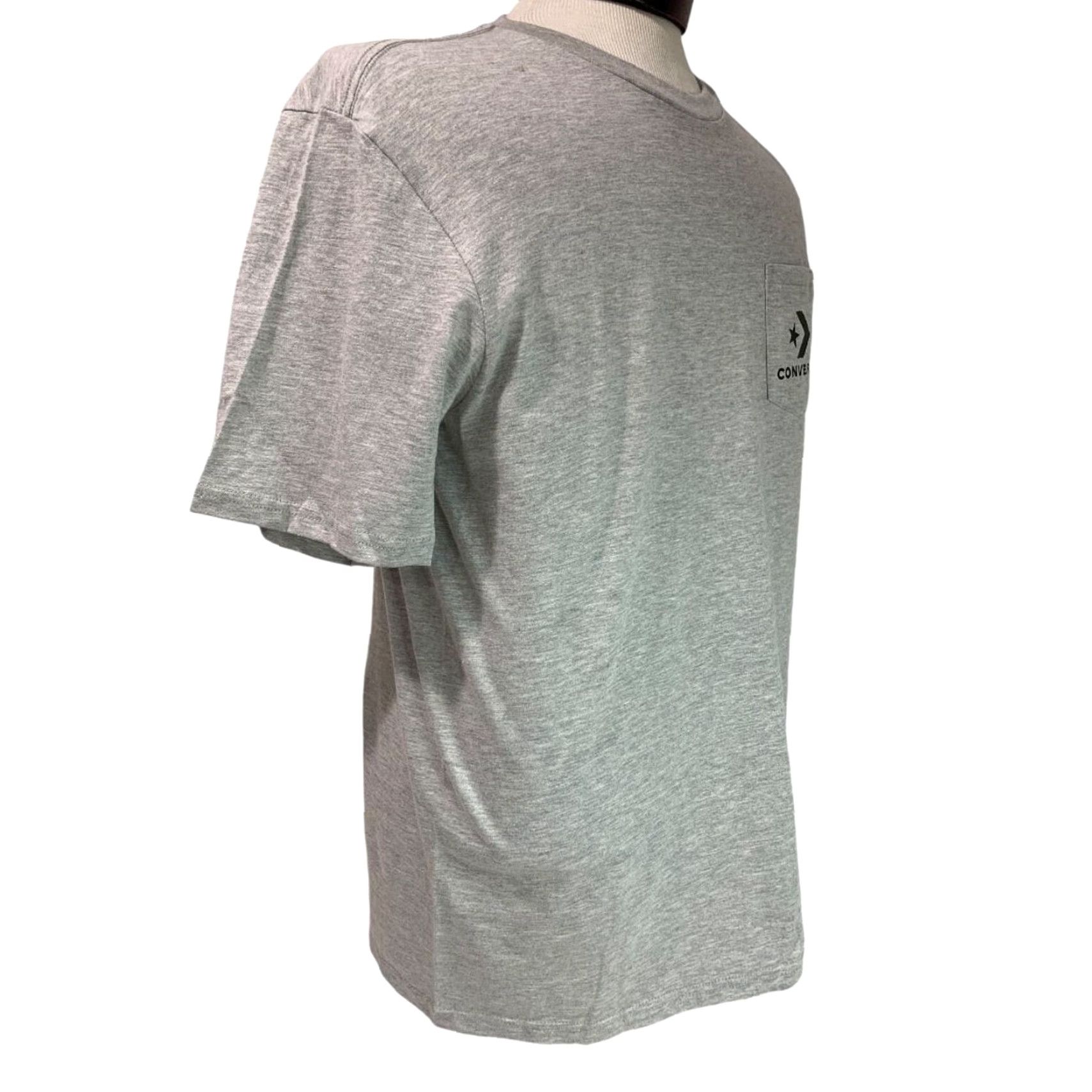 Converse Converse T-Shirt Small Mens Gray Heathered Single Pocket Standard Fit Shirt S Mens, Gray, Heathered, Pocket, Standard Fit Size US S / EU 44-46 / 1 - 5 Thumbnail