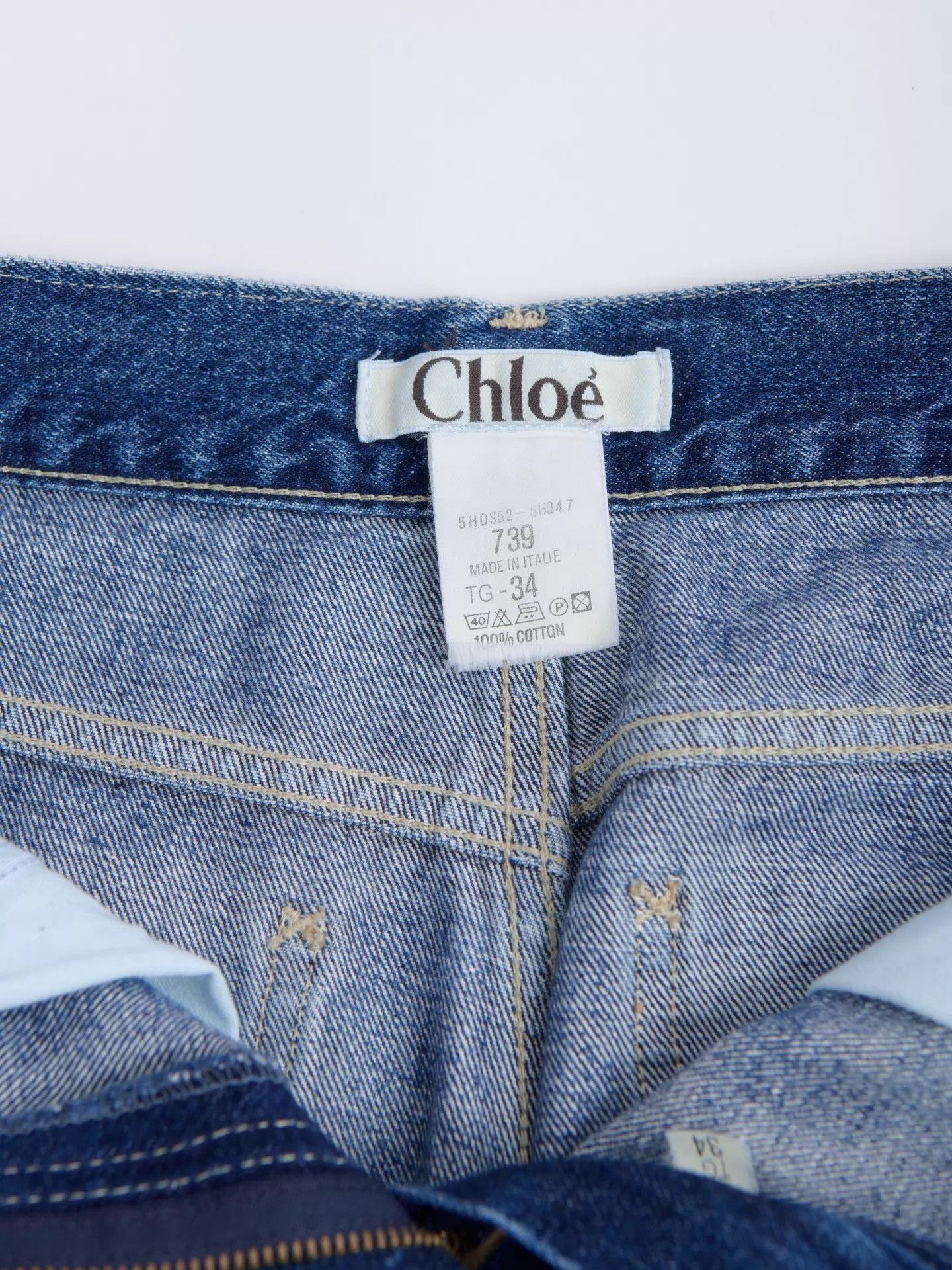 Chloe CHLOE Phoebe Philo 04ss Washed Denim Cropped Wide-Leg Pant Size 24" / US 00 / IT 34 - 9 Thumbnail