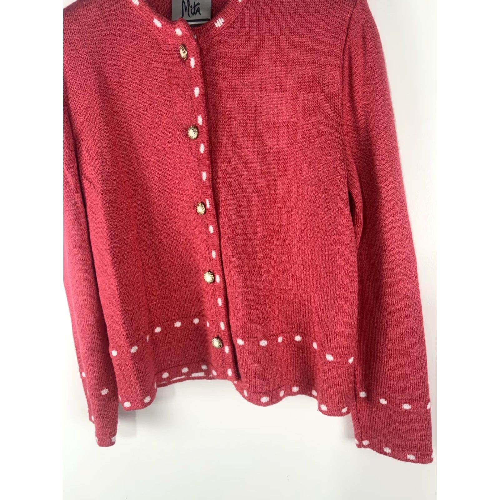 Pinko VINTAGE Mita Pink Cardigan Womens Size 8 Knit Sweater Long Sleeve Round Neck 80s Casual Size M / US 6-8 / IT 42-44 - 4 Thumbnail