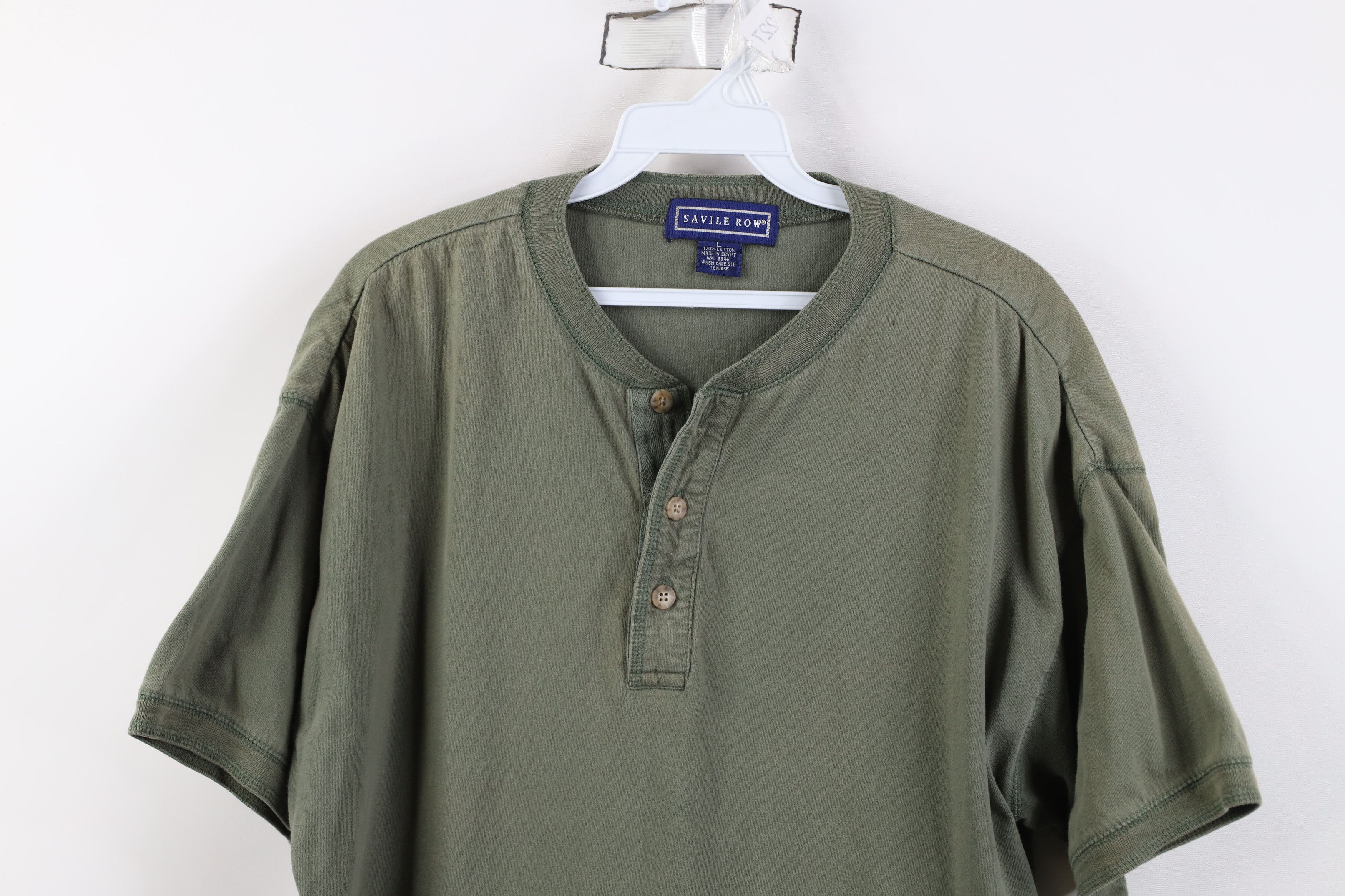 Vintage Vintage 90s Streetwear Short Sleeve Henley T-Shirt Green Size US L / EU 52-54 / 3 - 2 Thumbnail