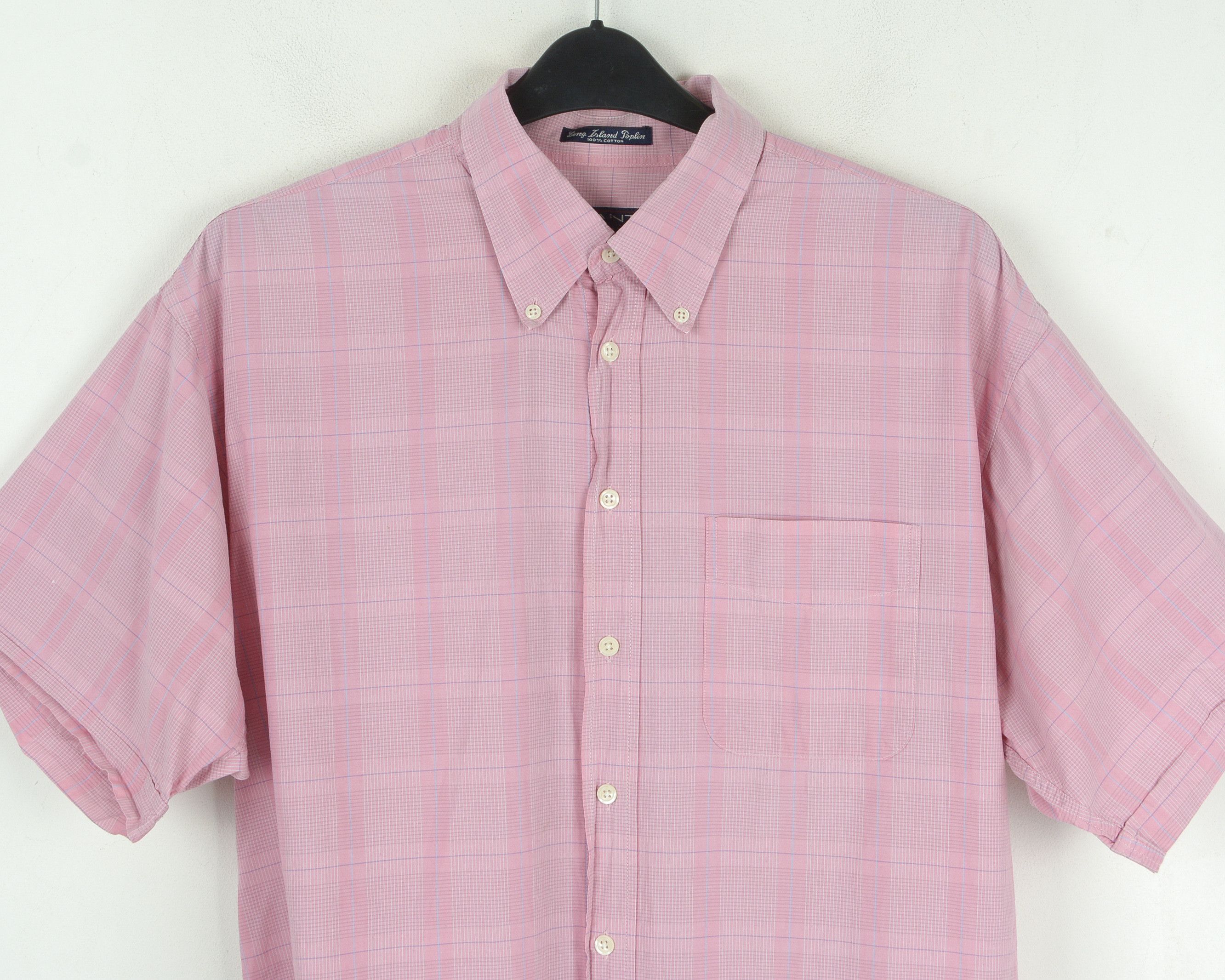Gant Long Island Poplin Shirt Check Short Sleeved Tartan Plaid Size US XL / EU 56 / 4 - 2 Thumbnail