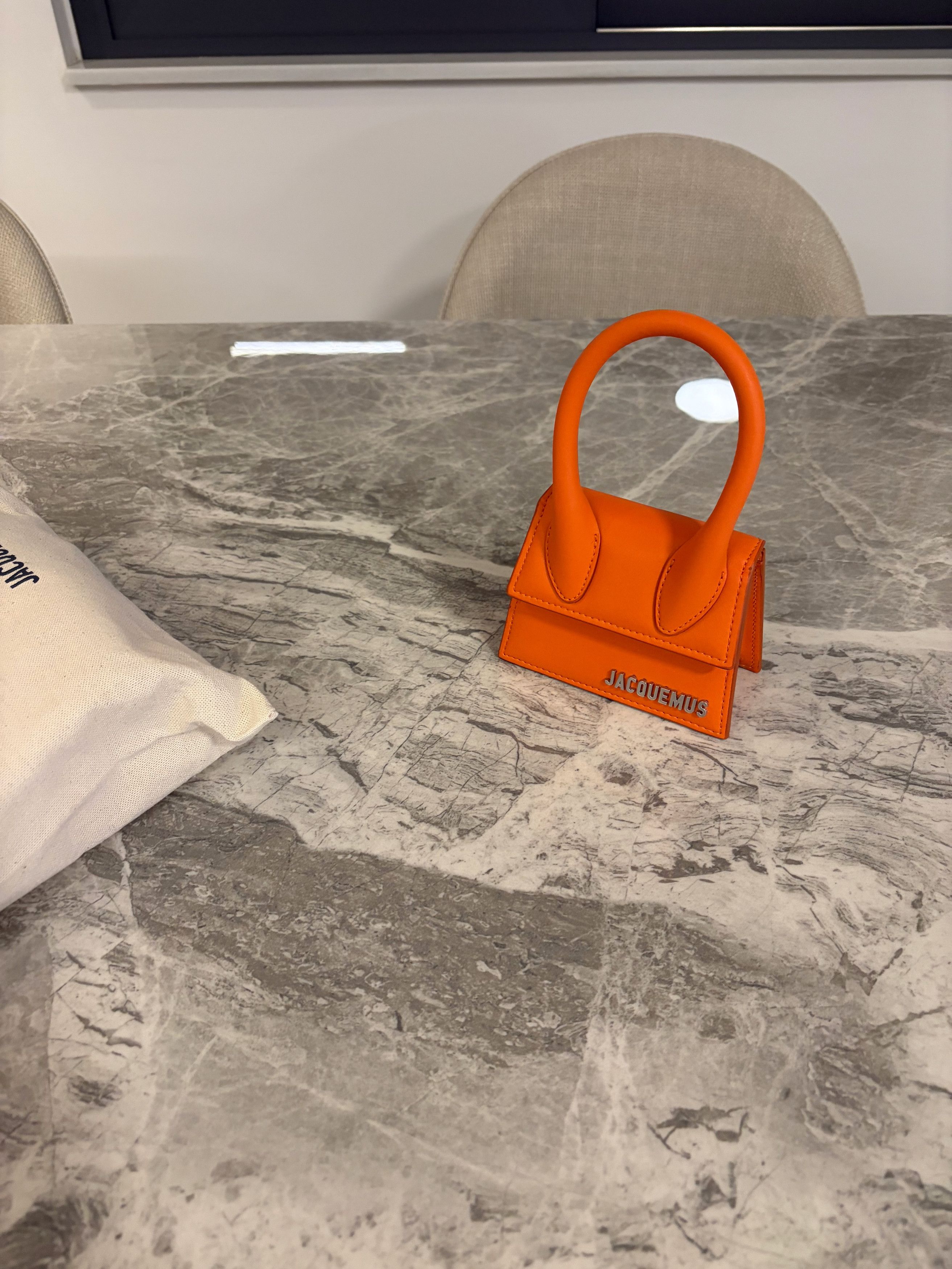 Jacquemus Jacquemus Le Chiquito Mini Leather Handbag in ORANGE Size ONE SIZE - 1 Thumbnail