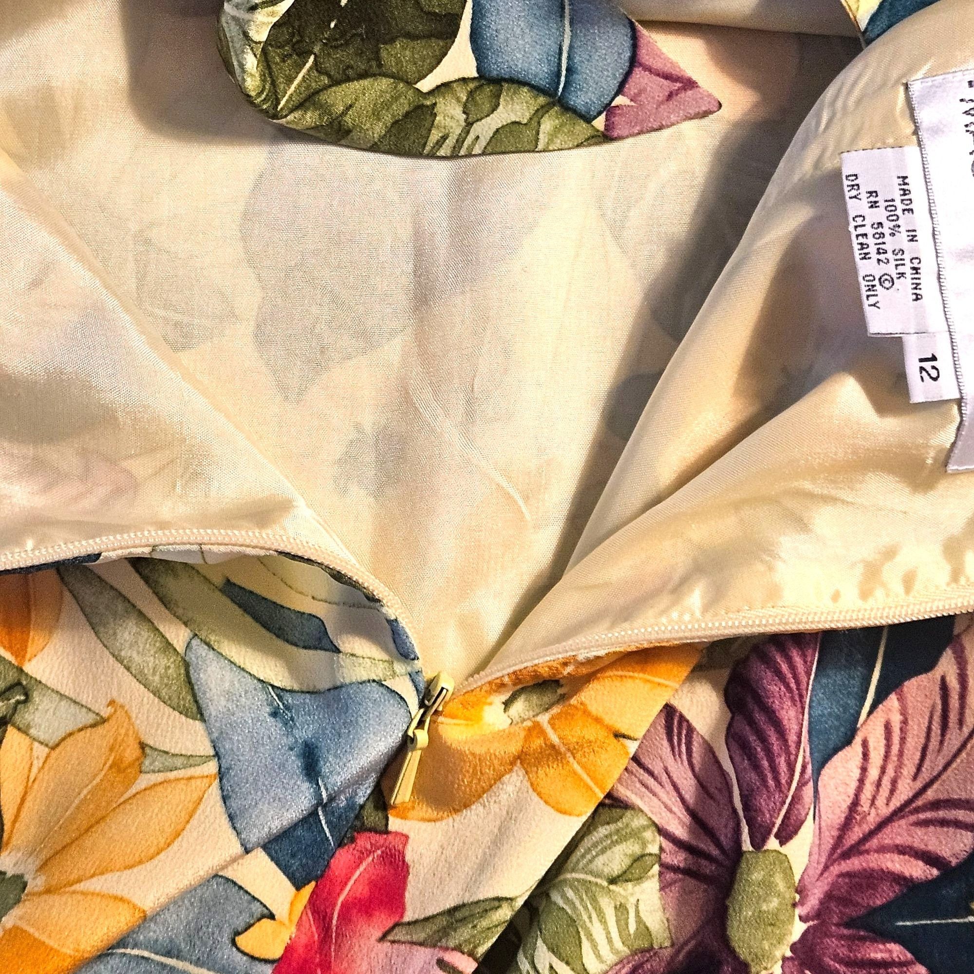 MAGGY LONDON Maggie London Woman Floral Silk Maxi Dress Size 12 Tropical Size XL / US 12-14 / IT 48-50 - 7 Thumbnail