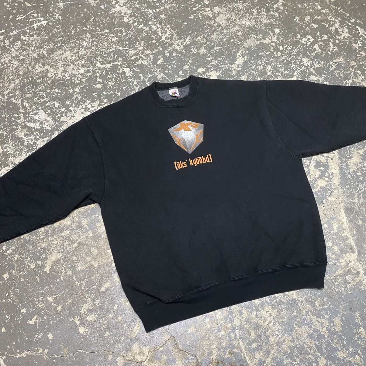 Fruit Of The Loom × Vintage Vintage Eks Kyoobd X-Cubed Don’t Be Square Art Hoodie Crewne Size US XL / EU 56 / 4 - 4 Thumbnail