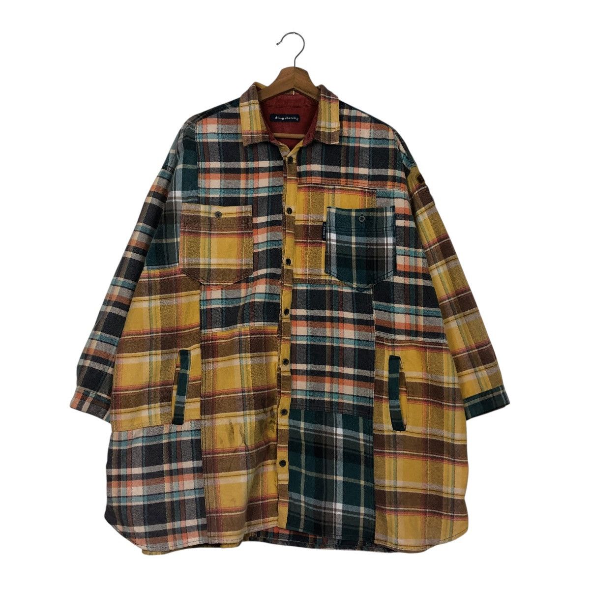 Hysteric Glamour 🔥VINTAGE SHIRT BUTTON JACKET PATCHWORK TARTAN DRUG STORE’S Size US L / EU 52-54 / 3 - 3 Thumbnail