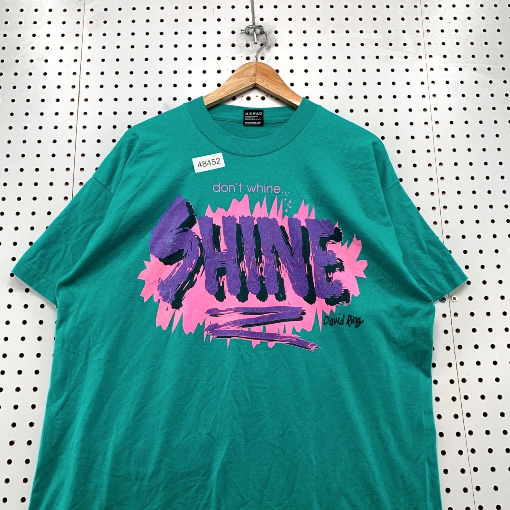Fruit Of The Loom VINTAGE David Ring Evangelist Shirt Mens XL Green 90s Don't Whine Shine Jesus Size US XL / EU 56 / 4 - 4 Thumbnail