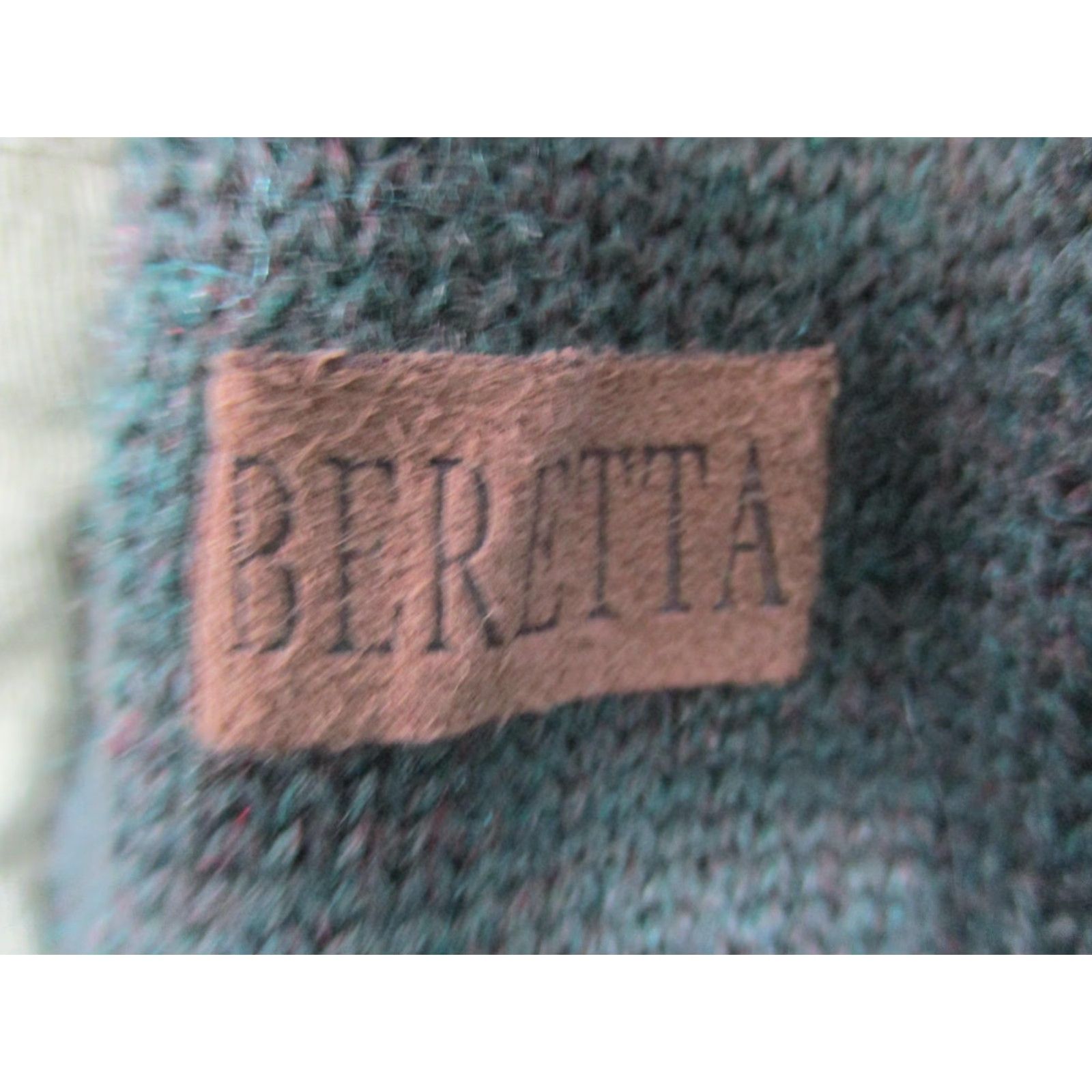 Vintage Beretta Mens Sweater Long Sleeve Green Wool Lined 1/4 Zip Mock Neck Shooting Patch Quilted Shoulders Padded" Size US M / EU 48-50 / 2 - 2 Thumbnail