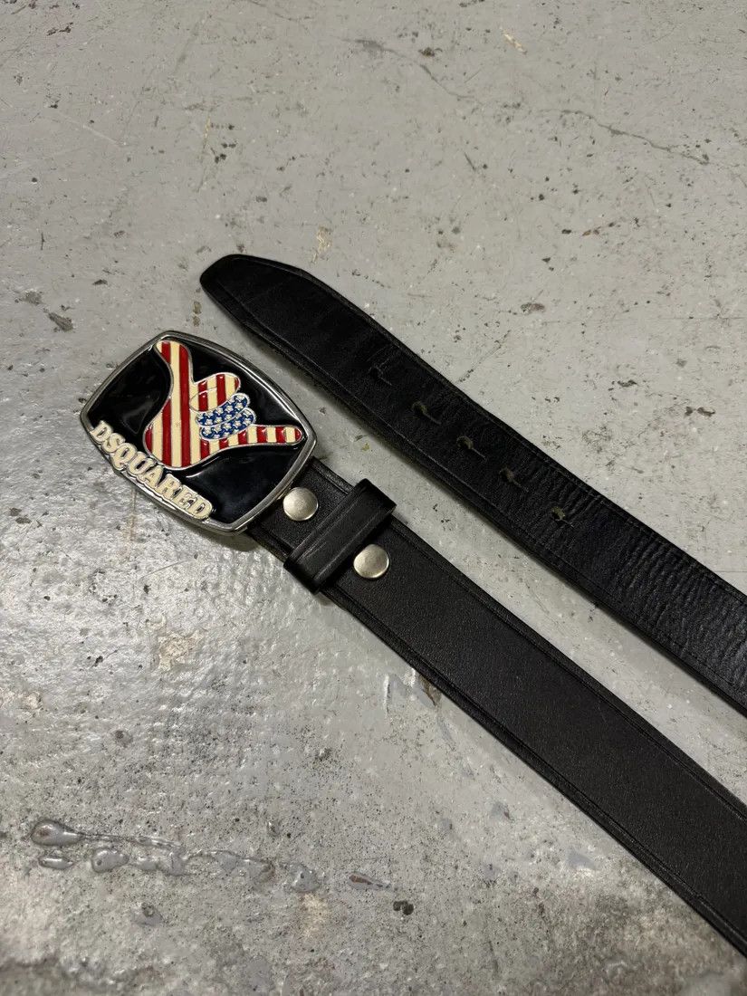 Designer × Dsquared2 × Vintage DSquared2 USA Relaxed Propaganda Leather Belt Size ONE SIZE - 4 Thumbnail