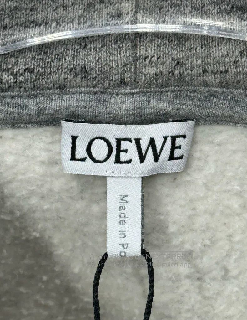 Loewe Loewe Grey Embroidered Logo Rope Hooded Sweatshirt Size US M / EU 48-50 / 2 - 3 Thumbnail