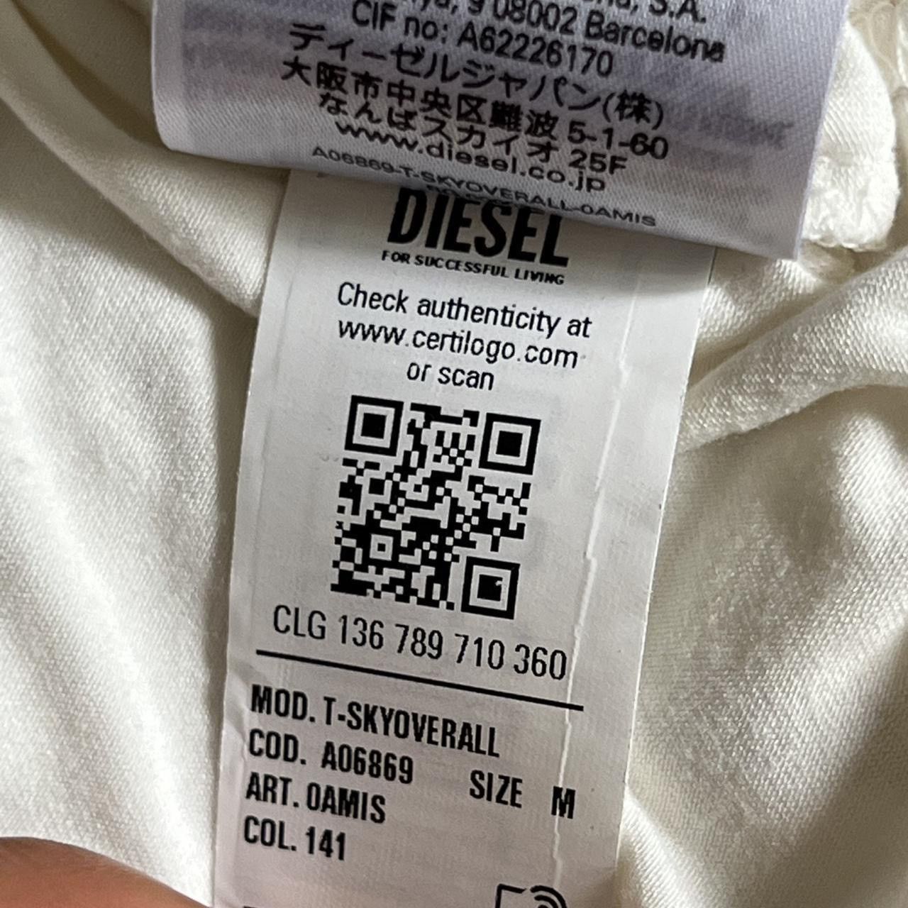 Diesel DIESEL Light Beige T-Shirt with Side Slit & Metal Logo Size M / US 6-8 / IT 42-44 - 8 Thumbnail