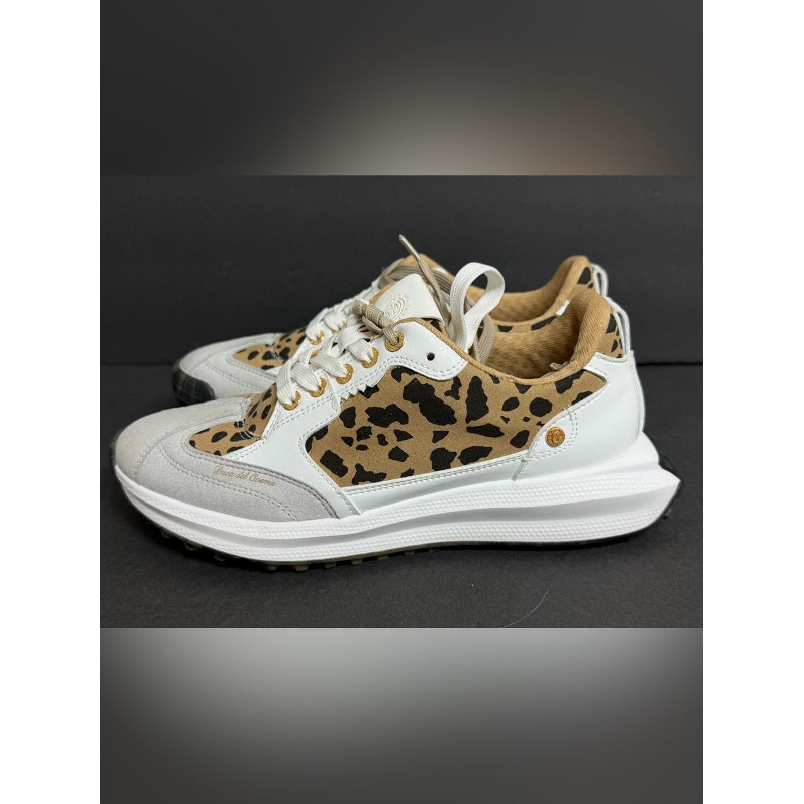 Other Duca Del Cosma Aviva Waterproof Golf Shoes White Leopard Size US 7.5 / IT 37.5 - 1 Thumbnail