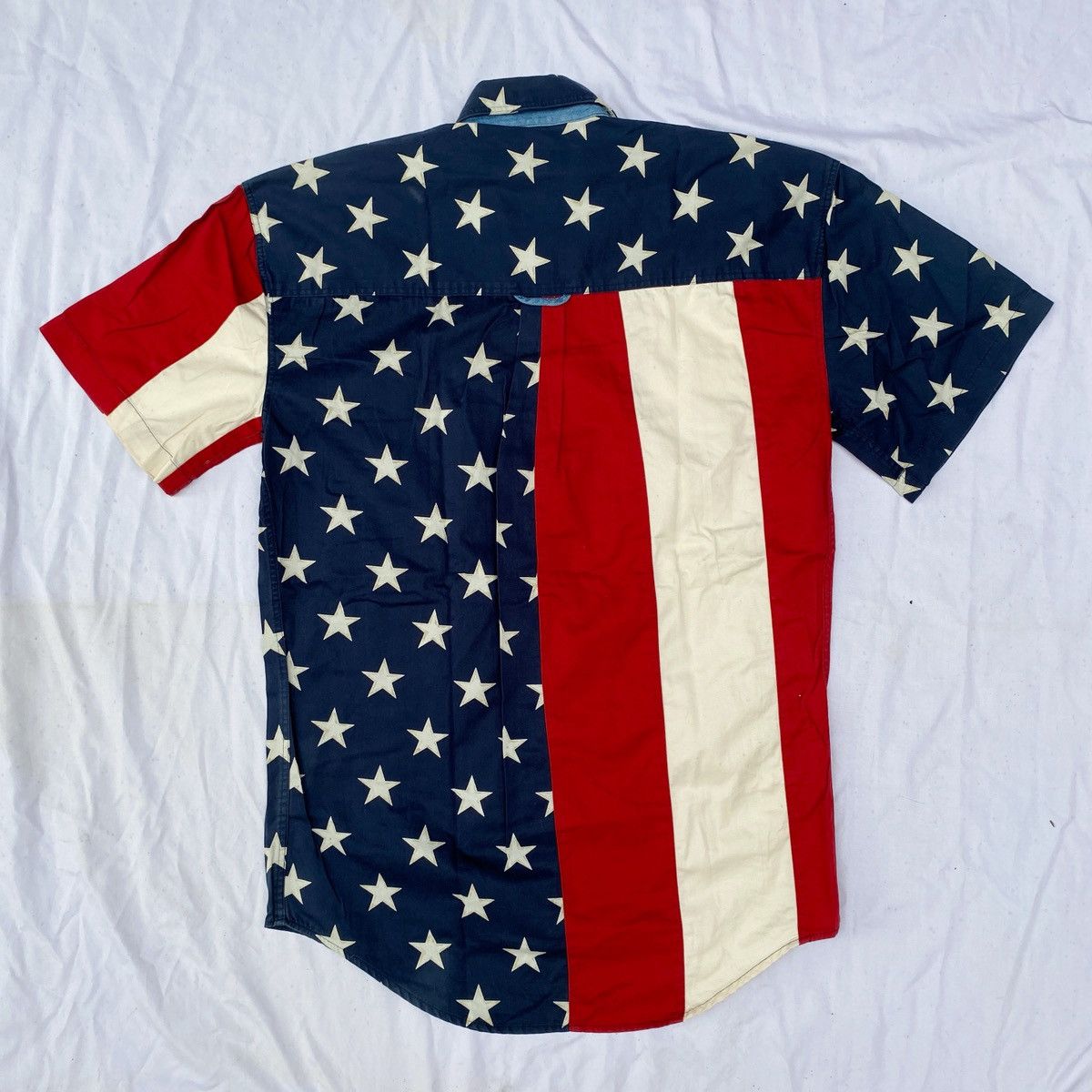 Chaps Ralph Lauren × Polo Ralph Lauren × Vintage 90’s CHAPS Ralph Lauren American Flag Shirt Size US S / EU 44-46 / 1 - 2 Thumbnail