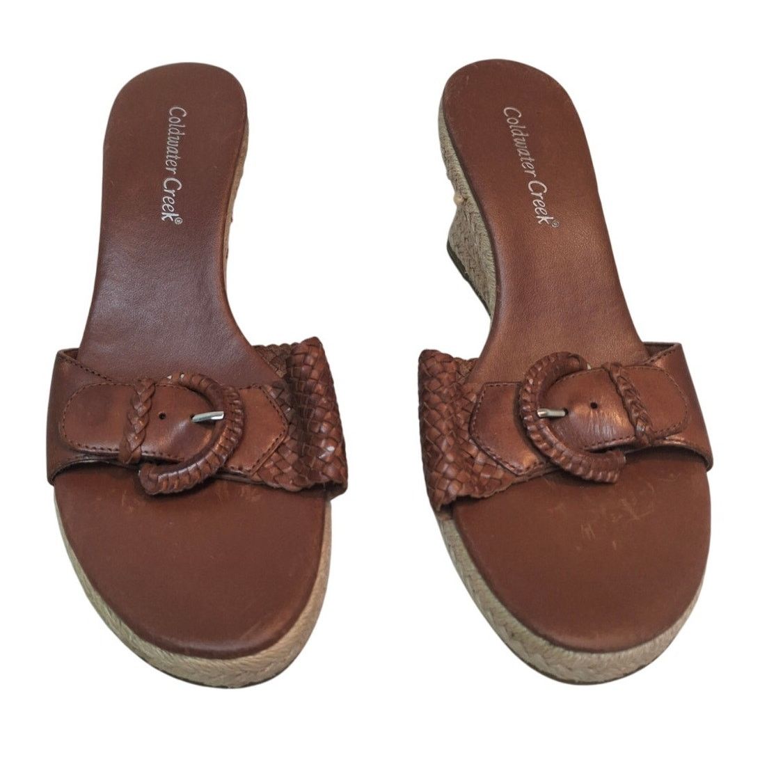 Coldwater Creek Coldwater Creek Womens Size 8.5M Leather Slip On Sandals Size US 8.5 / IT 38.5 - 1 Thumbnail