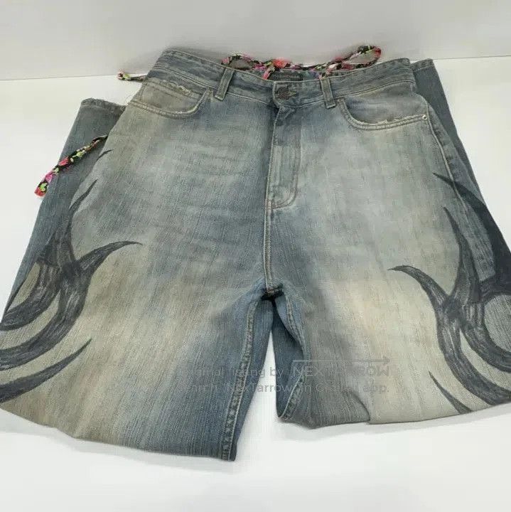 Balenciaga Balenciaga FW24 Logo Print Long Denim Pants. Size US 26 / EU 42 - 5 Thumbnail