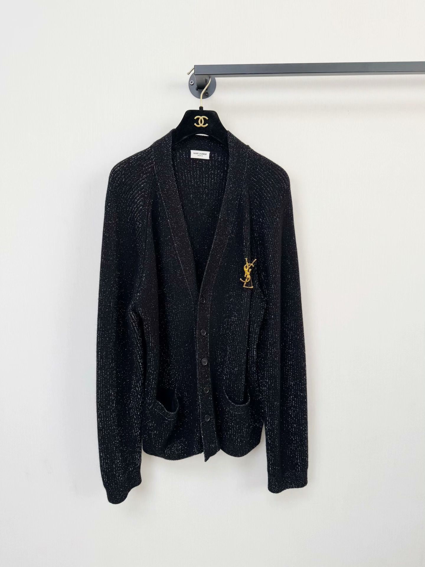 Saint Laurent Paris Saint Laurent Black Knit Cardigan Size US XXL / EU 58 / 5 - 1 Thumbnail