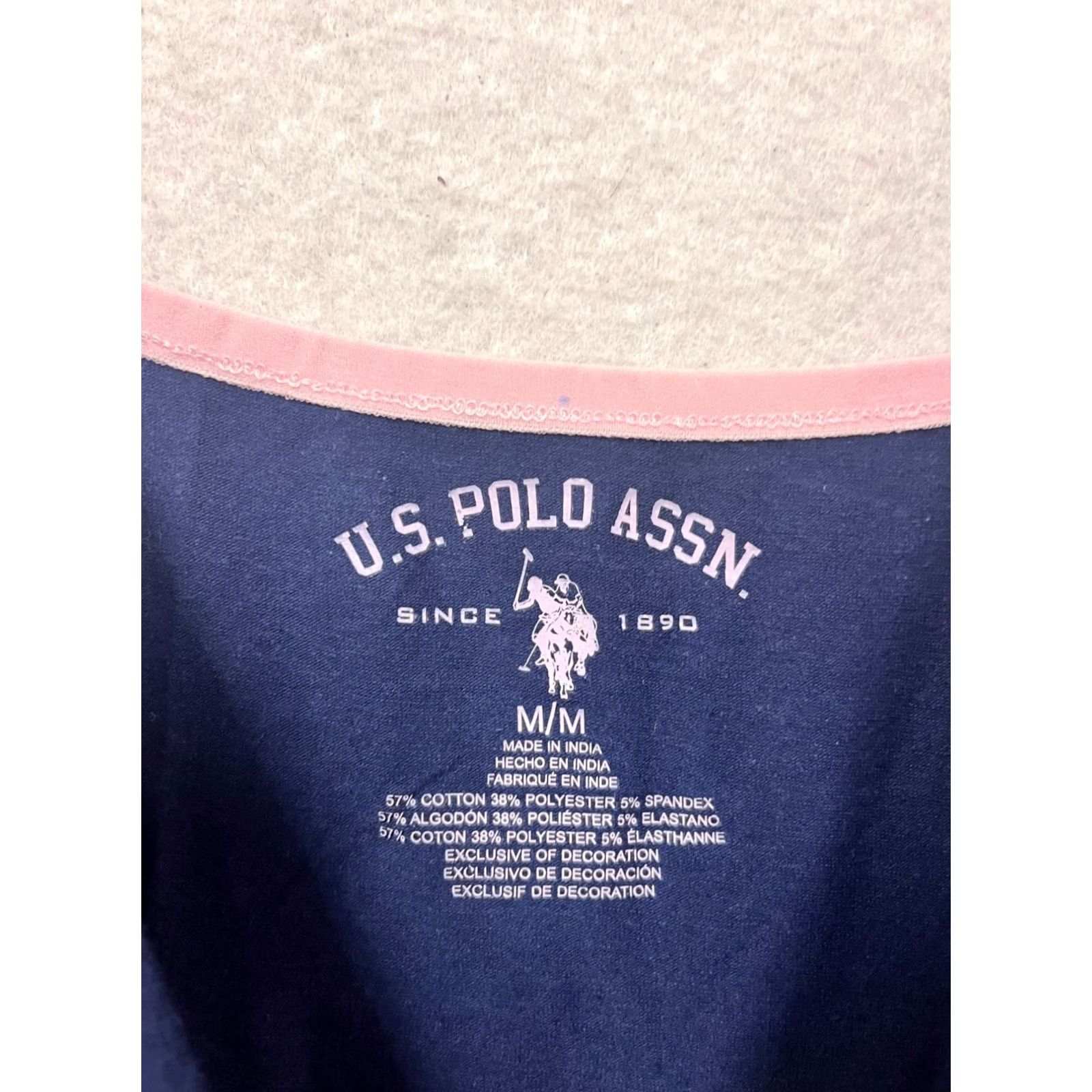 U.S. Polo Assn. U.S. Polo Assn. Navy Blue Camisole Tank Top M/M Pink Trim Womens M Size M / US 6-8 / IT 42-44 - 3 Thumbnail