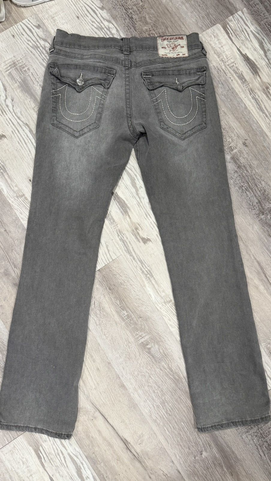 True Religion True Religion Grey Ricky Straight Jeans Size US 34 / EU 50 - 1 Thumbnail