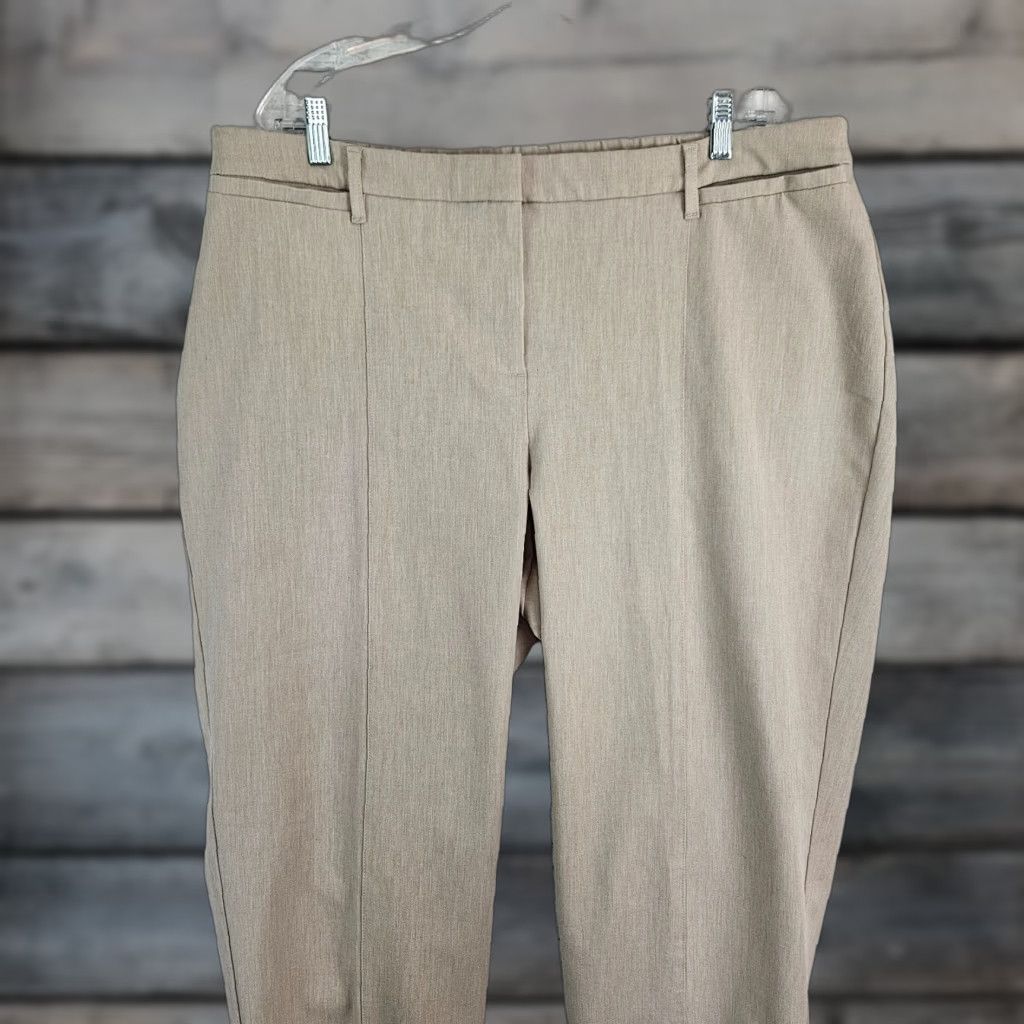 J. Jill VINTAGE? No — J. Jill Womens Essential Stretch Twill Pants Sz 20 Flax Heather High Rise Pants Plus 20 Beige 28in Inseam Womens Size 42" / US 20 - 1 Thumbnail