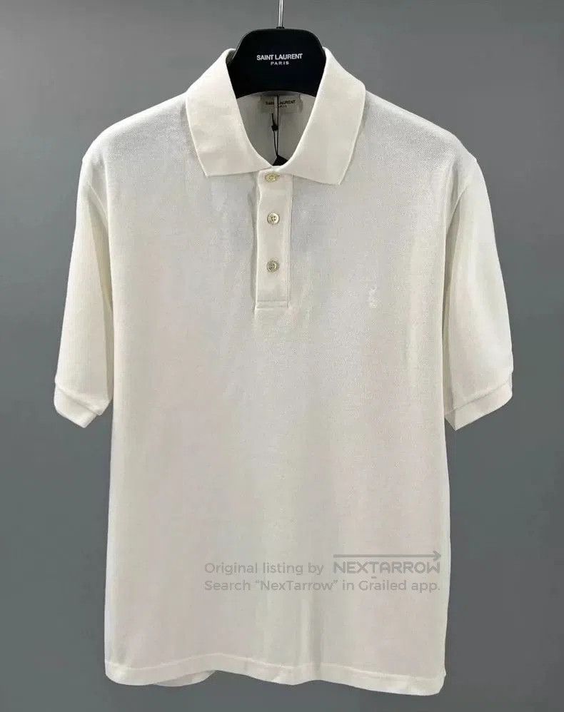 Yves Saint Laurent YSL Men's White Short-Sleeve Polo Shirt. Size US M / EU 48-50 / 2 - 1 Thumbnail