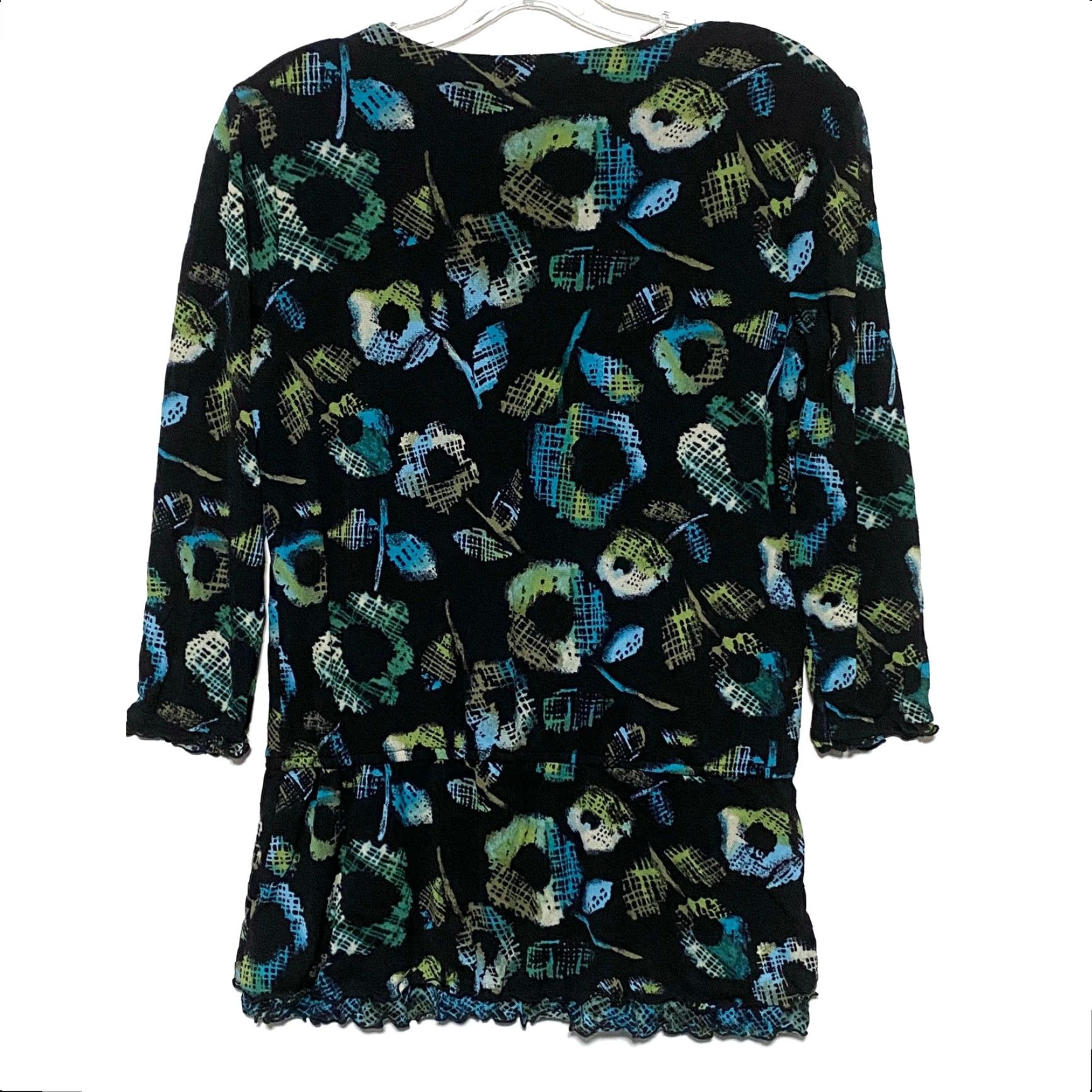 Style & Co Style&Co Blouse Top Womens S Whimsigoth Dark Forest Fairy Artsy Boho Ruffles Shirt Ladies S Void Size S / US 4 / IT 40 - 3 Thumbnail
