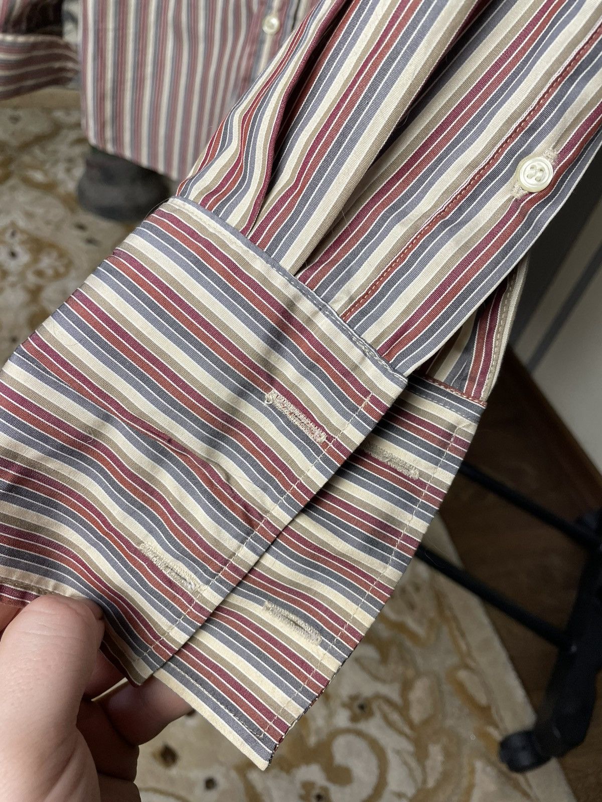 Burberry Burberry London Striped Button Up cotton Shirt Size US L / EU 52-54 / 3 - 5 Thumbnail