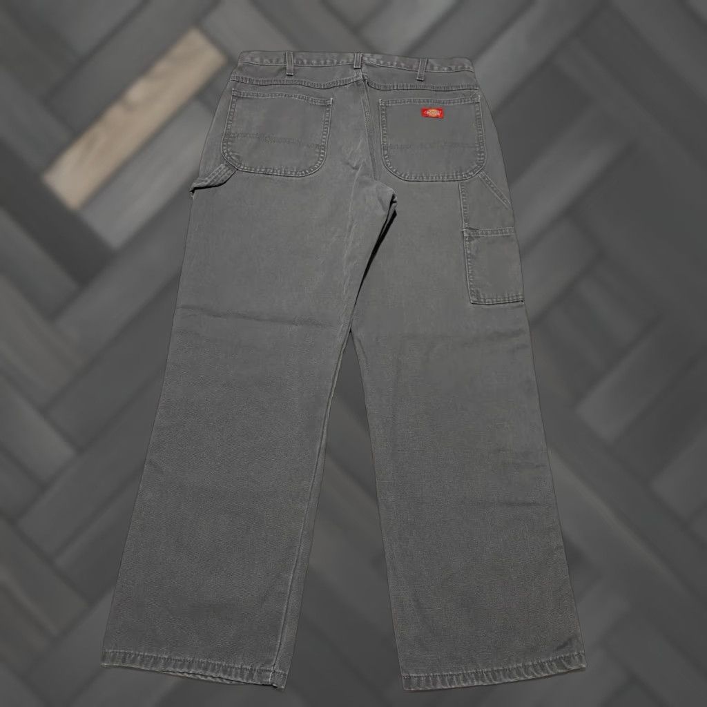 Dickies Dickies Carpenter Work Pants Men's 36×30 Gray | 5-Pocket Design | Relaxed Fit | Canvas Cotton Workwear Pants Size US 36 / EU 52 - 1 Thumbnail