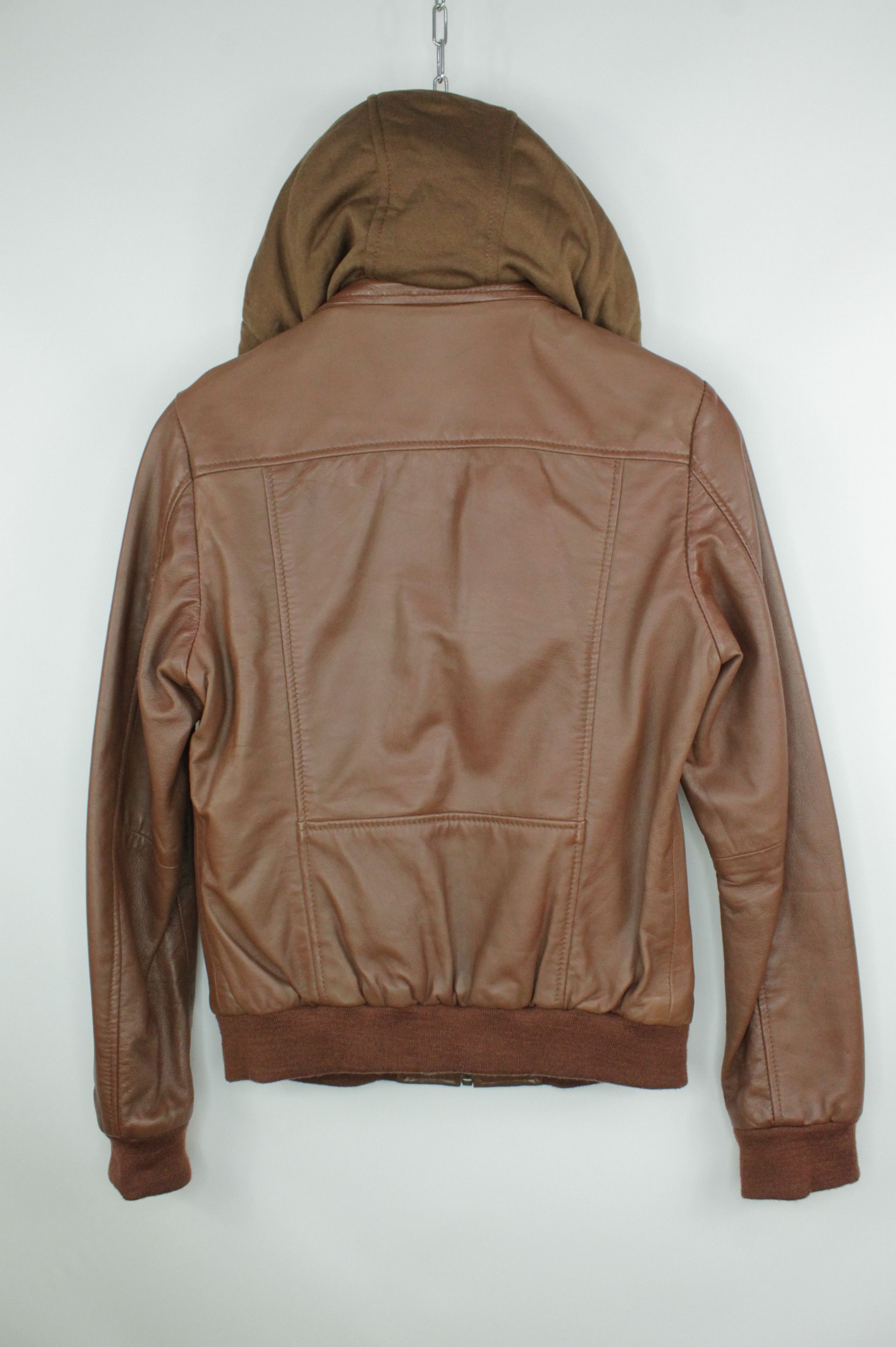 Genuine Leather Chyston Roxane Brown Leather Hooded Jacket Women's Size S / US 4 / IT 40 - 8 Thumbnail