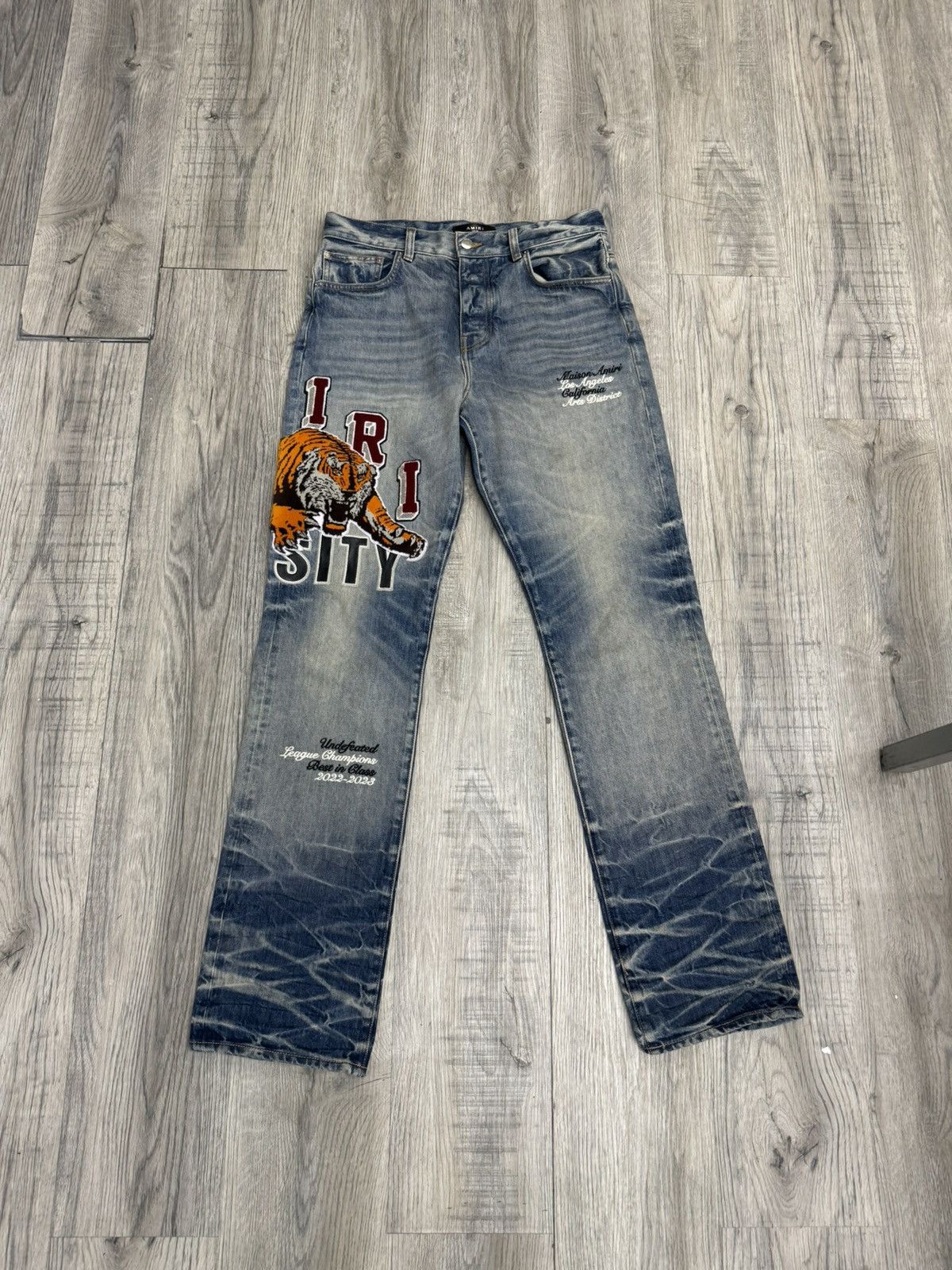 Amiri Amiri - Varsity Tiger Straight Leg Jeans Size US 30 / EU 46 - 1 Thumbnail