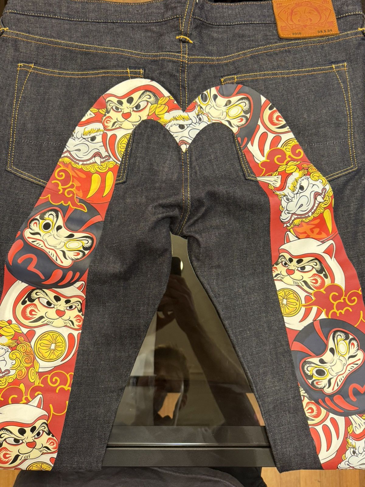 Evisu Evisu Daruma Buddies Daicock Print Slim Jeans Size US 38 / EU 54 - 4 Thumbnail