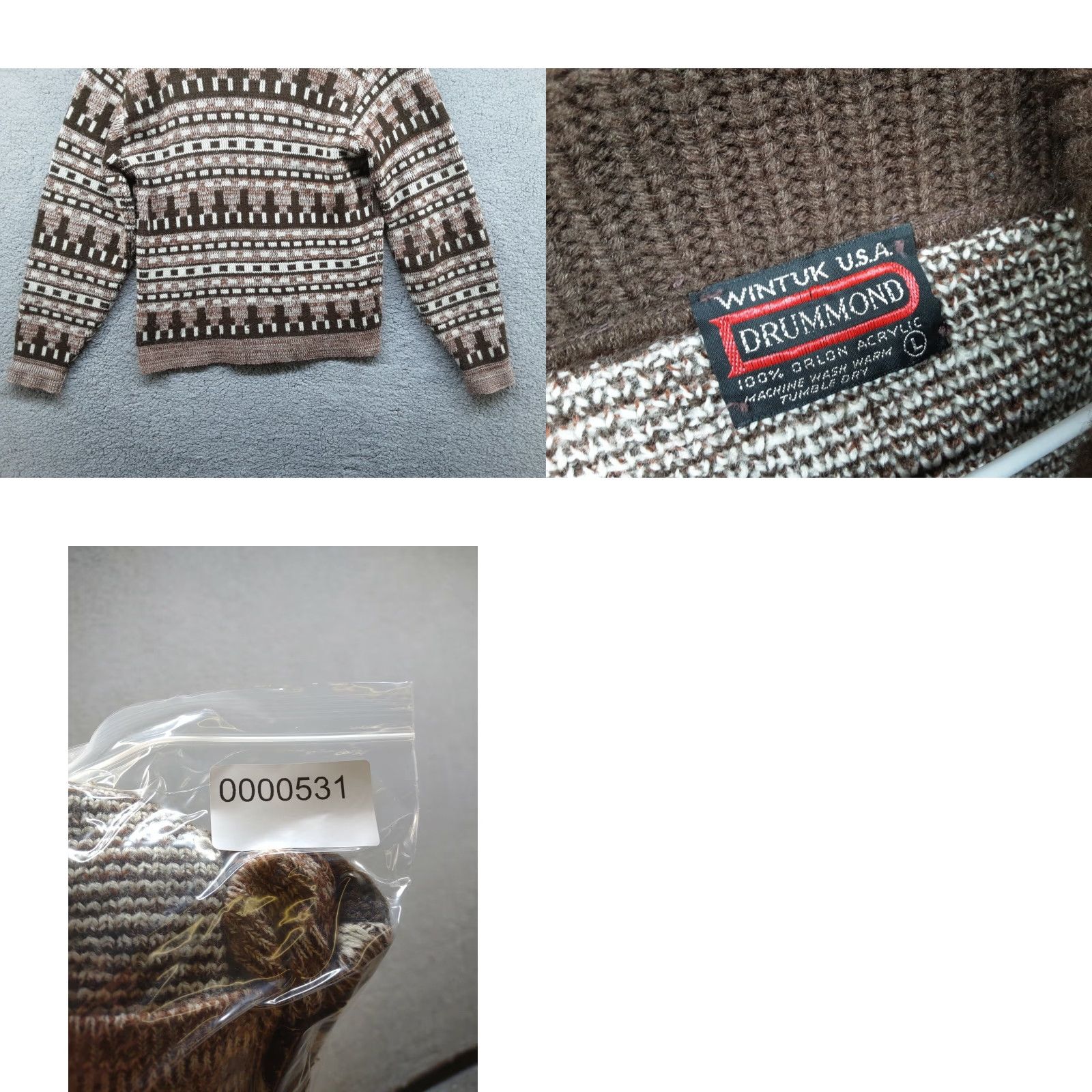 Vintage VINTAGE Drummond Wintuk Button Up Sweater Knit Shirt Ivory Large Cable Knit Womens Button Up Jacket Size L / US 10 / IT 46 - 8 Thumbnail