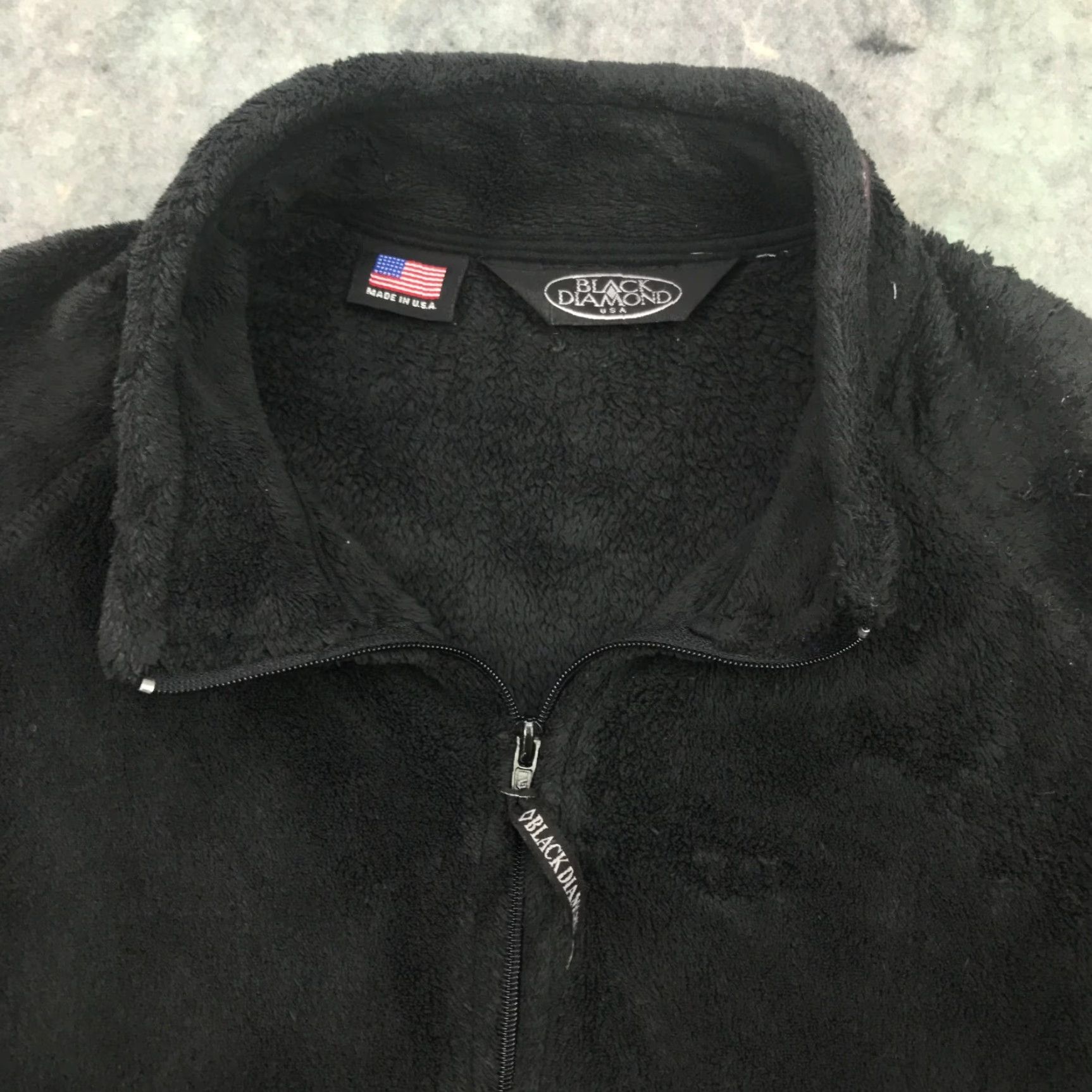 Black Diamond VINTAGE Black Diamond Womens Jacket XL Black Full Zip Fleece Long Sleeve Velvet Pockets - 80s/90s Inspired? Size XL / US 12-14 / IT 48-50 - 4 Thumbnail
